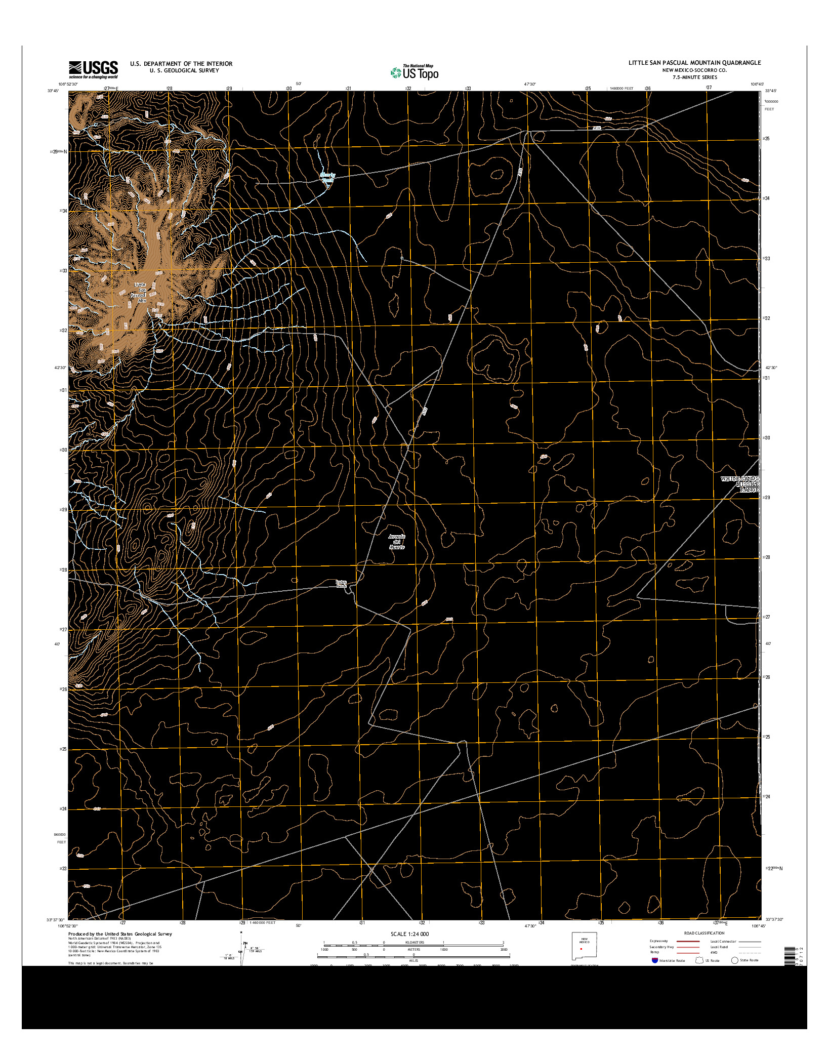 USGS US TOPO 7.5-MINUTE MAP FOR LITTLE SAN PASCUAL MOUNTAIN, NM 2013