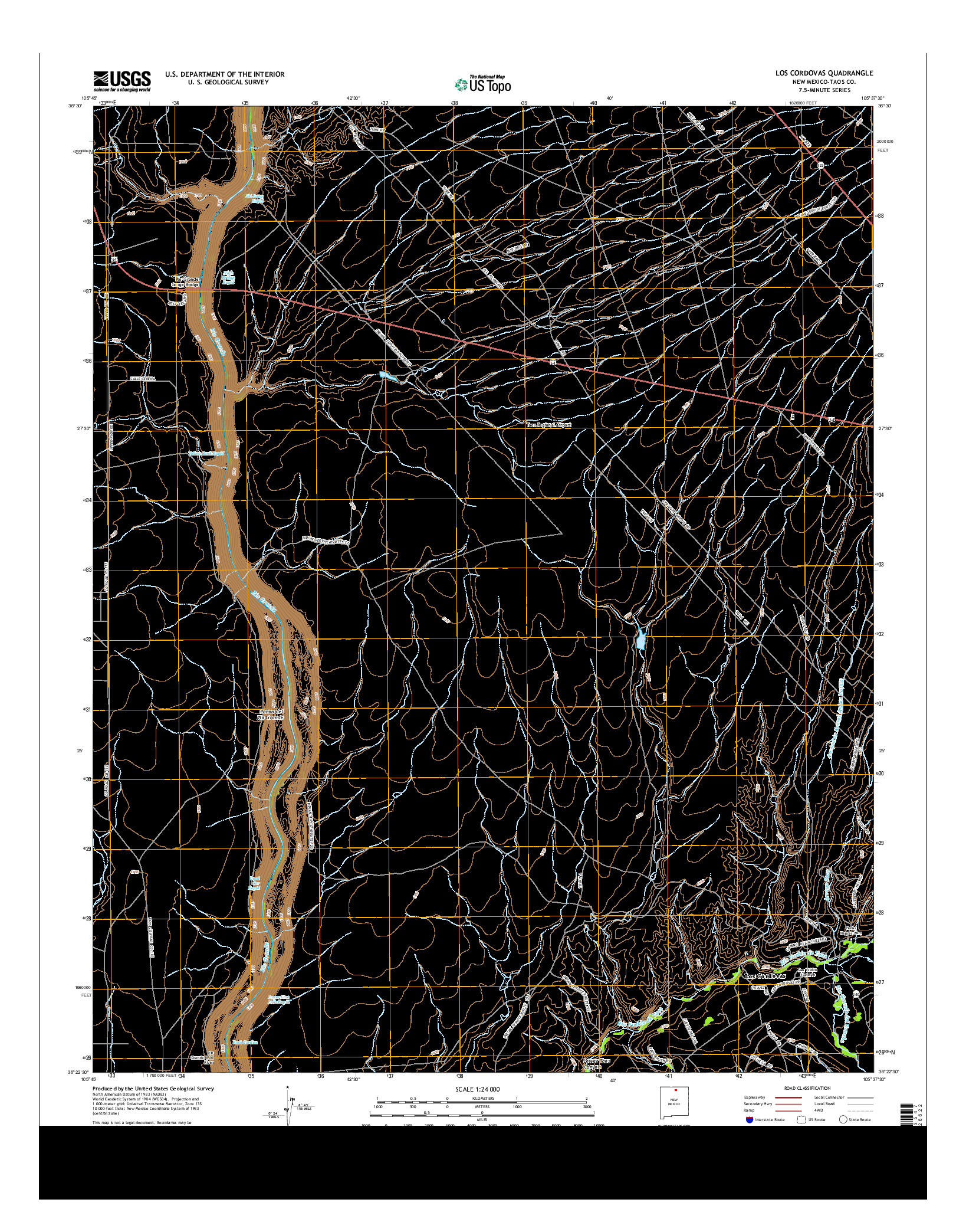 USGS US TOPO 7.5-MINUTE MAP FOR LOS CORDOVAS, NM 2013