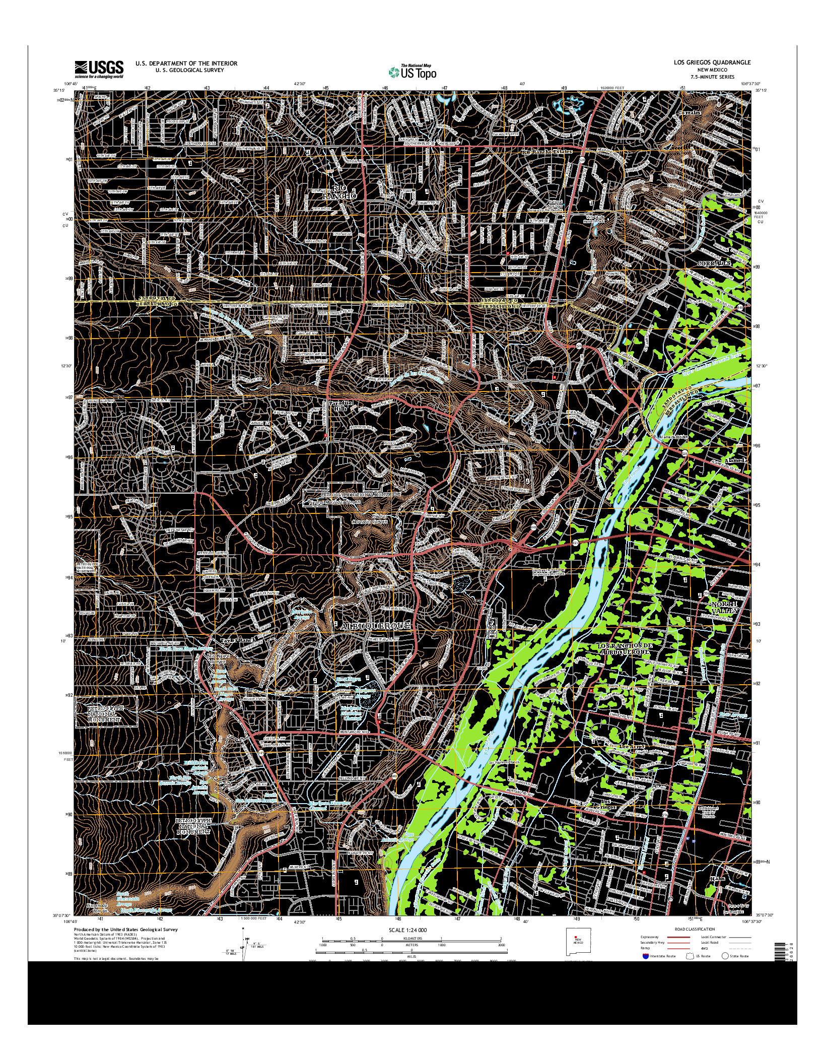 USGS US TOPO 7.5-MINUTE MAP FOR LOS GRIEGOS, NM 2013