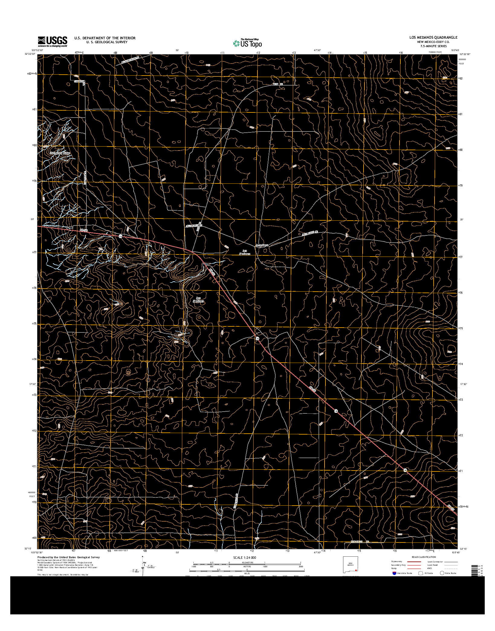 USGS US TOPO 7.5-MINUTE MAP FOR LOS MEDANOS, NM 2013