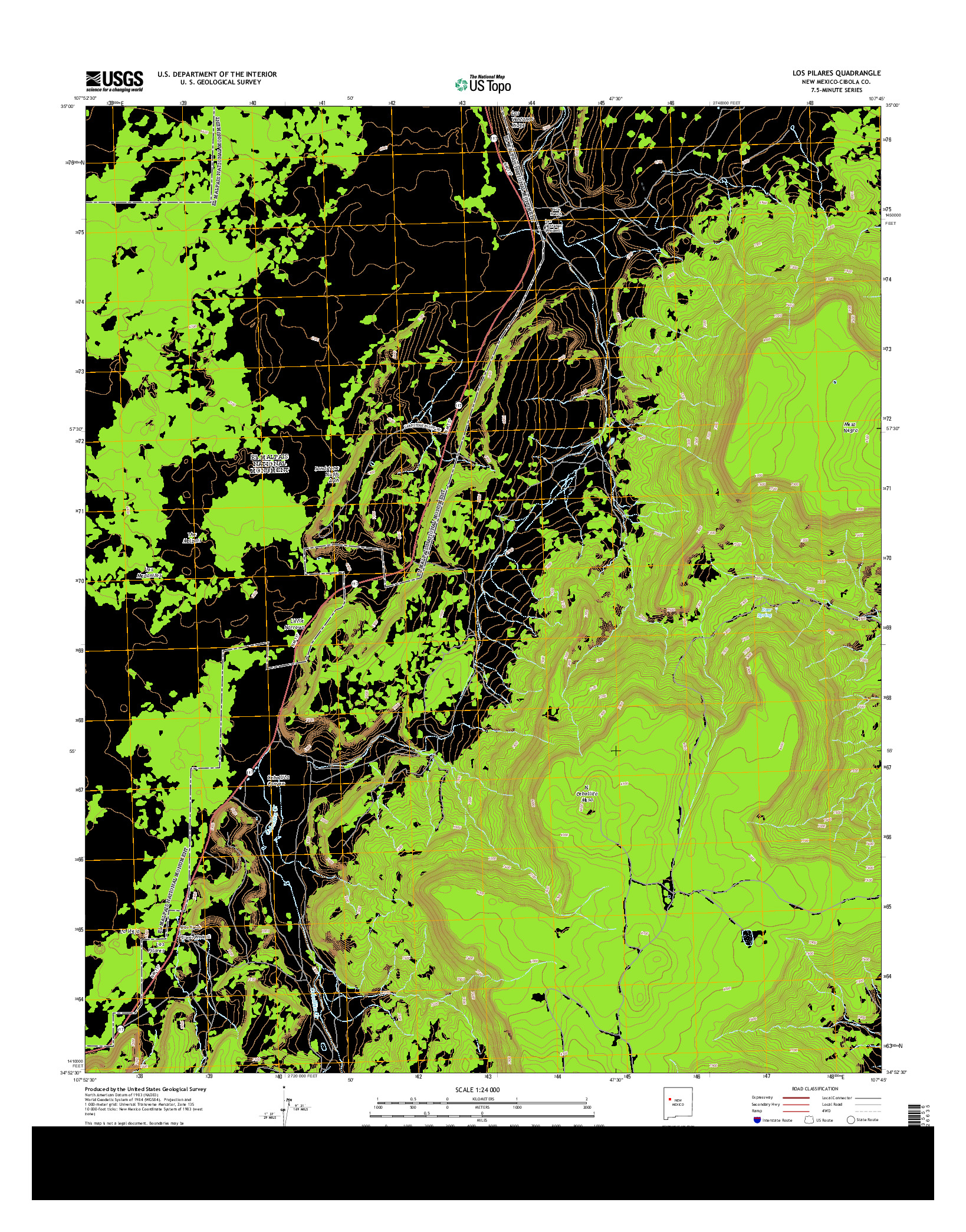 USGS US TOPO 7.5-MINUTE MAP FOR LOS PILARES, NM 2013