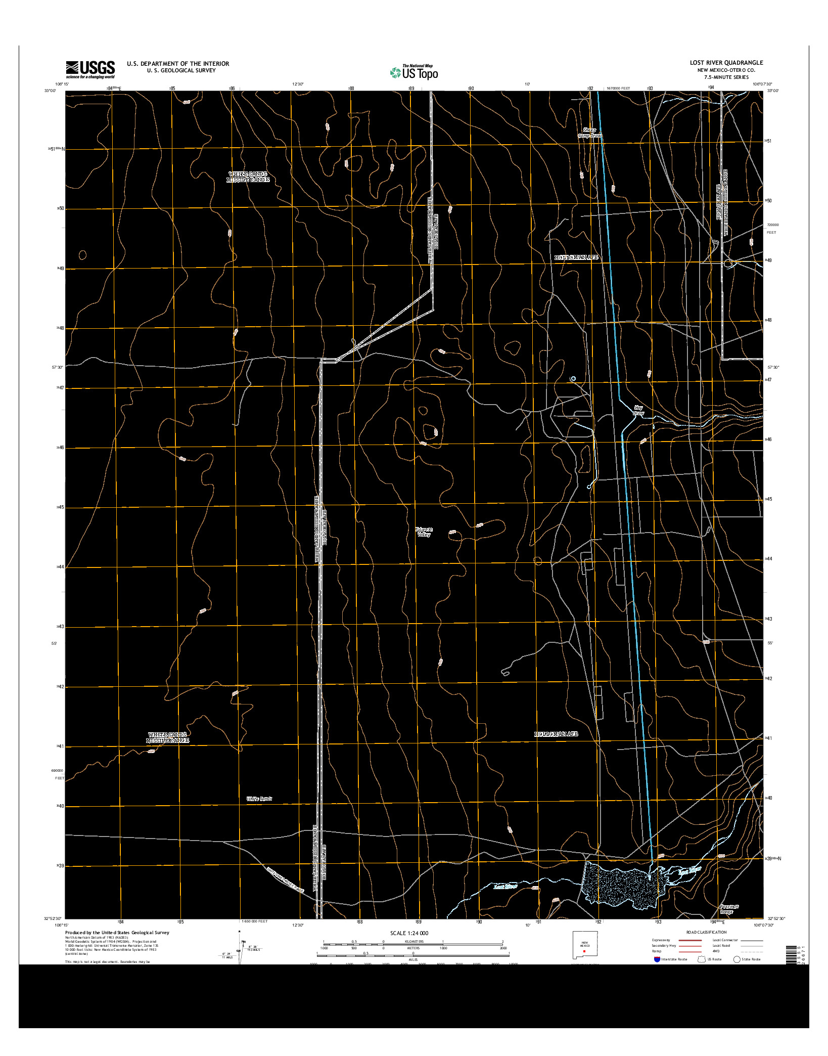 USGS US TOPO 7.5-MINUTE MAP FOR LOST RIVER, NM 2013