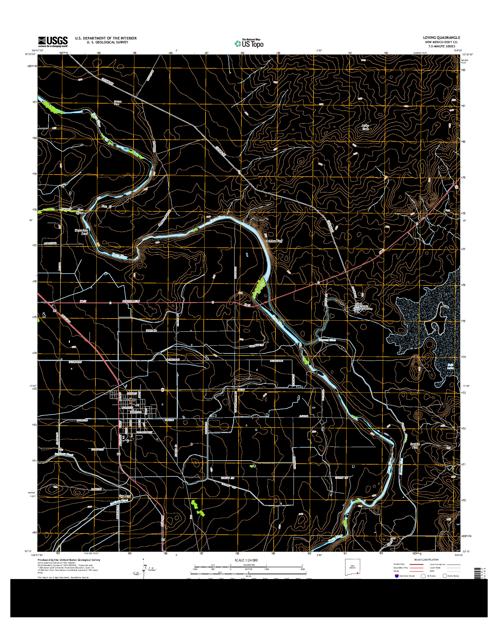 USGS US TOPO 7.5-MINUTE MAP FOR LOVING, NM 2013