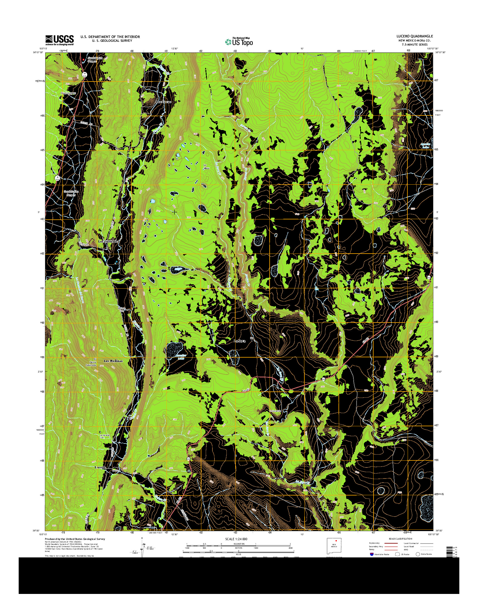 USGS US TOPO 7.5-MINUTE MAP FOR LUCERO, NM 2013