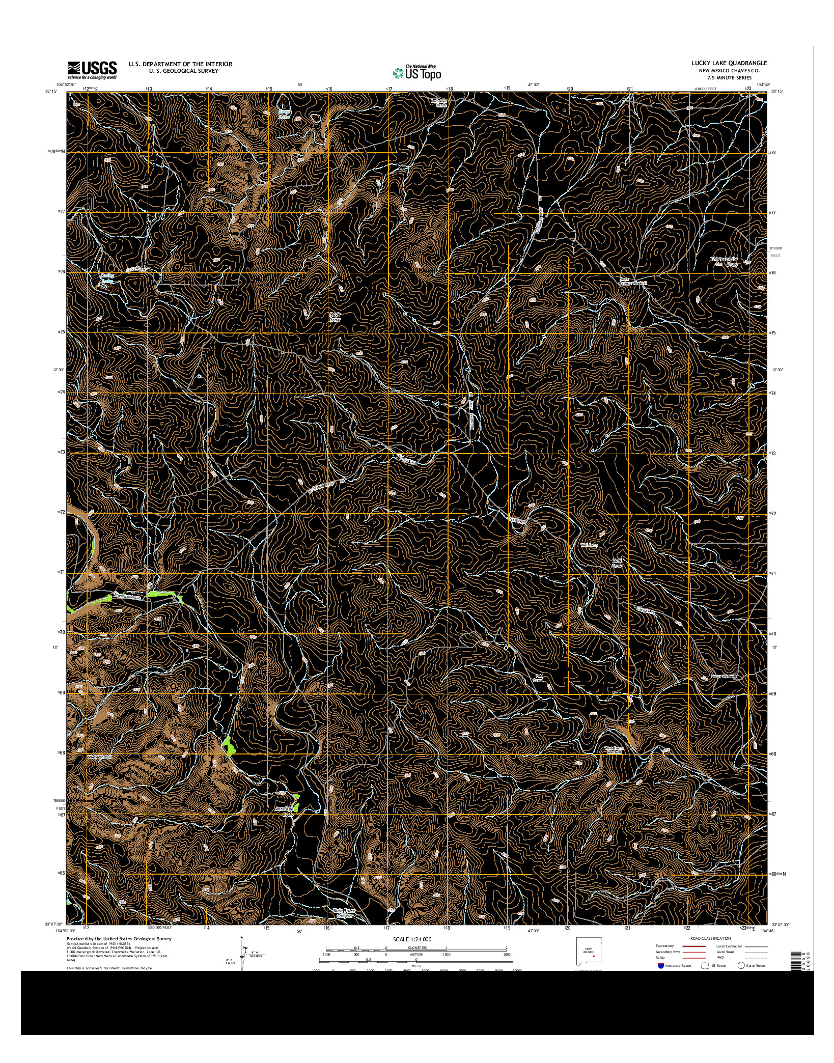 USGS US TOPO 7.5-MINUTE MAP FOR LUCKY LAKE, NM 2013