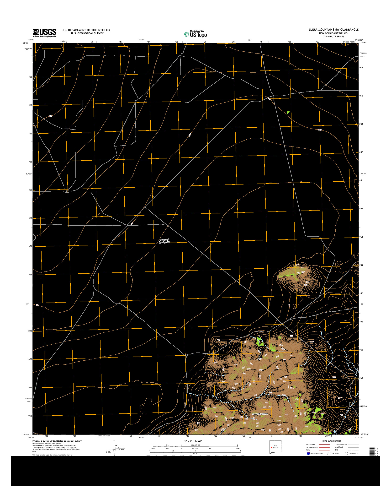 USGS US TOPO 7.5-MINUTE MAP FOR LUERA MOUNTAINS NW, NM 2013