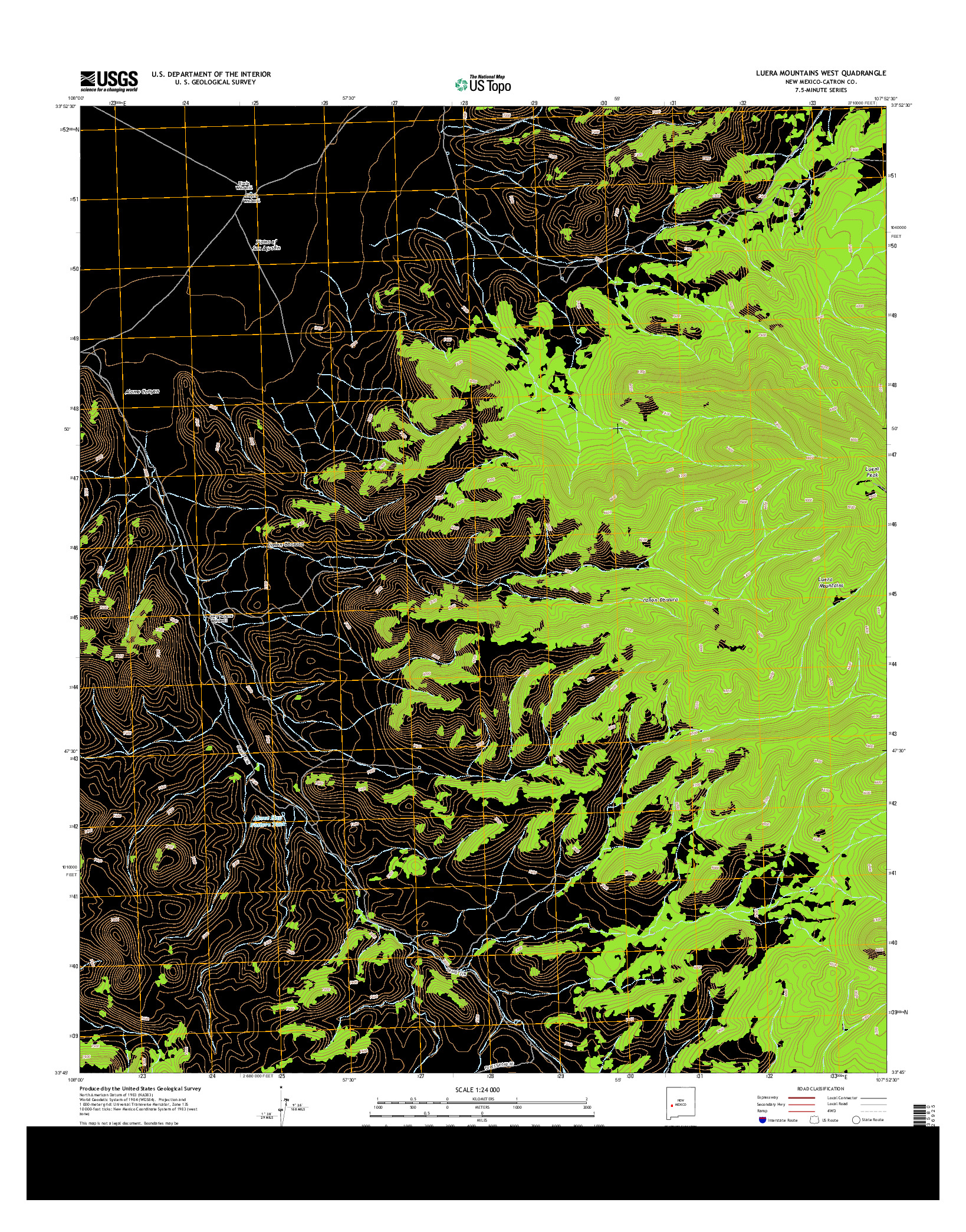 USGS US TOPO 7.5-MINUTE MAP FOR LUERA MOUNTAINS WEST, NM 2013