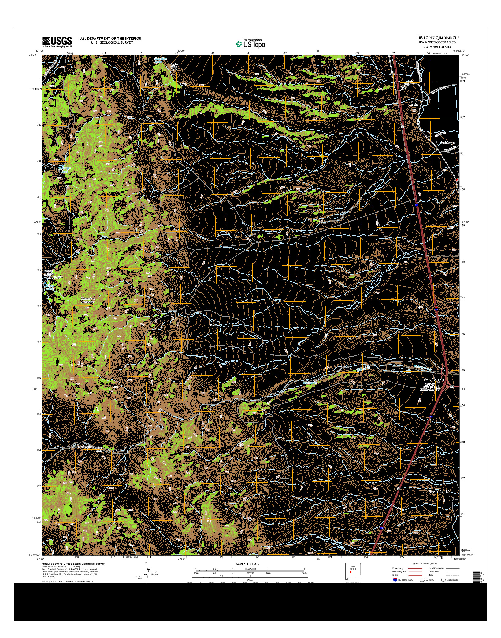 USGS US TOPO 7.5-MINUTE MAP FOR LUIS LOPEZ, NM 2013