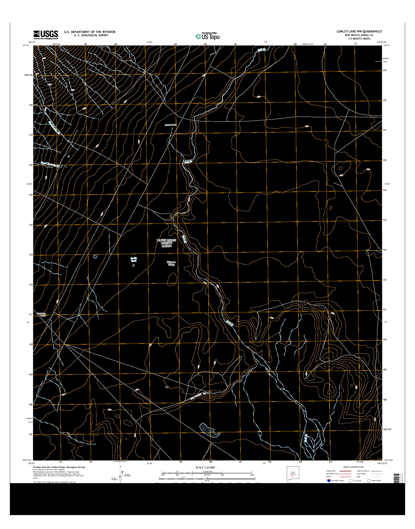 USGS US TOPO 7.5-MINUTE MAP FOR LUMLEY LAKE NW, NM 2013