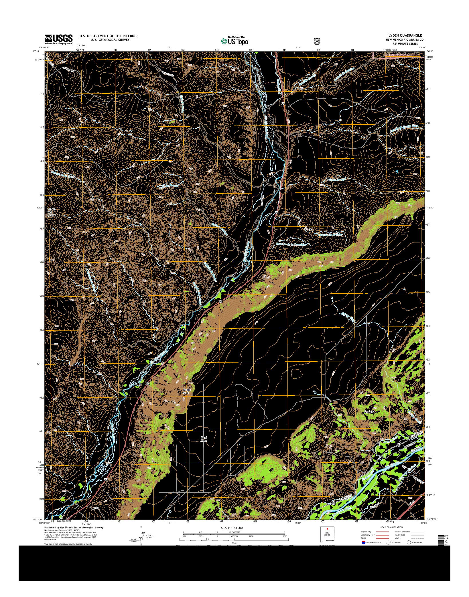 USGS US TOPO 7.5-MINUTE MAP FOR LYDEN, NM 2013