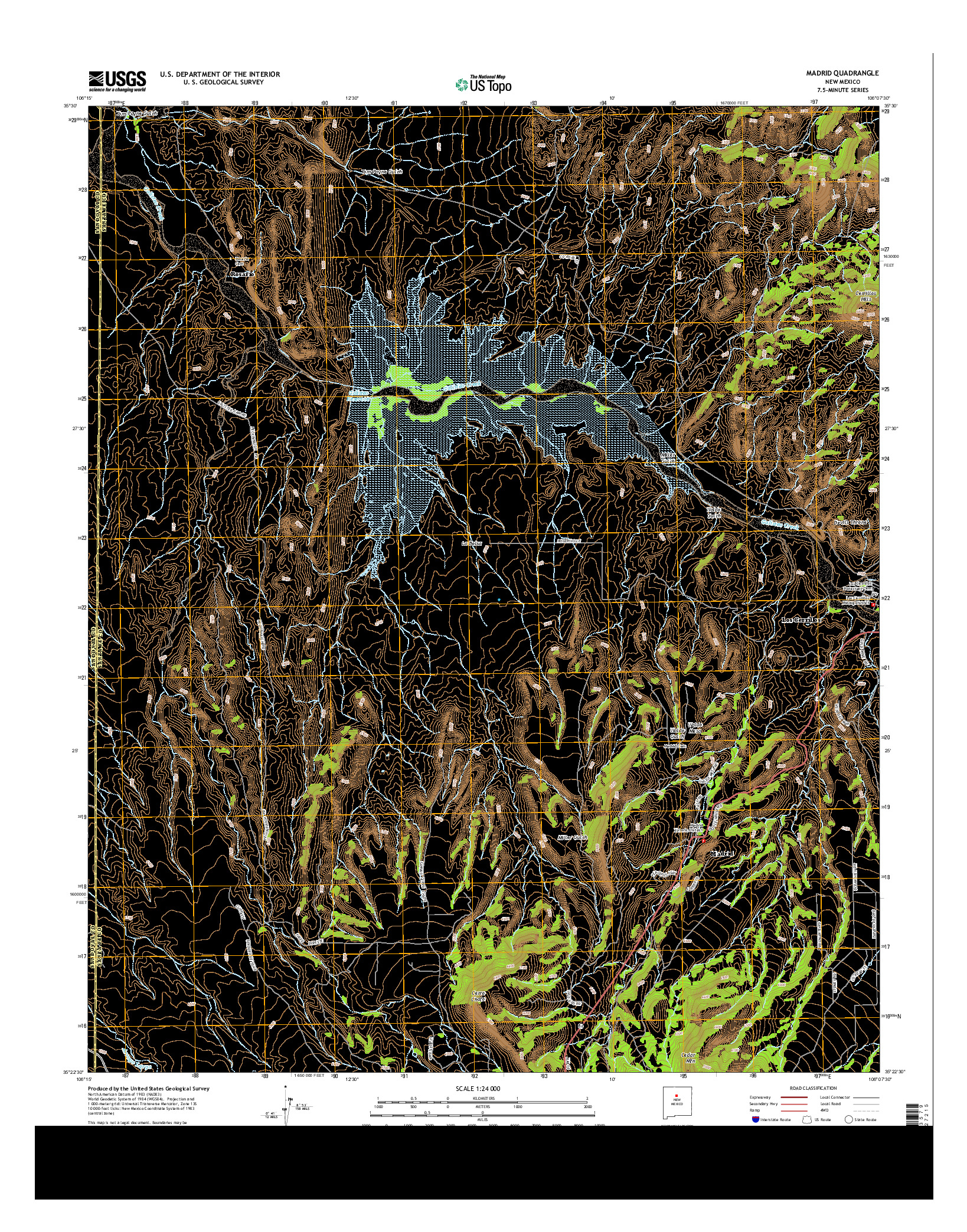 USGS US TOPO 7.5-MINUTE MAP FOR MADRID, NM 2013