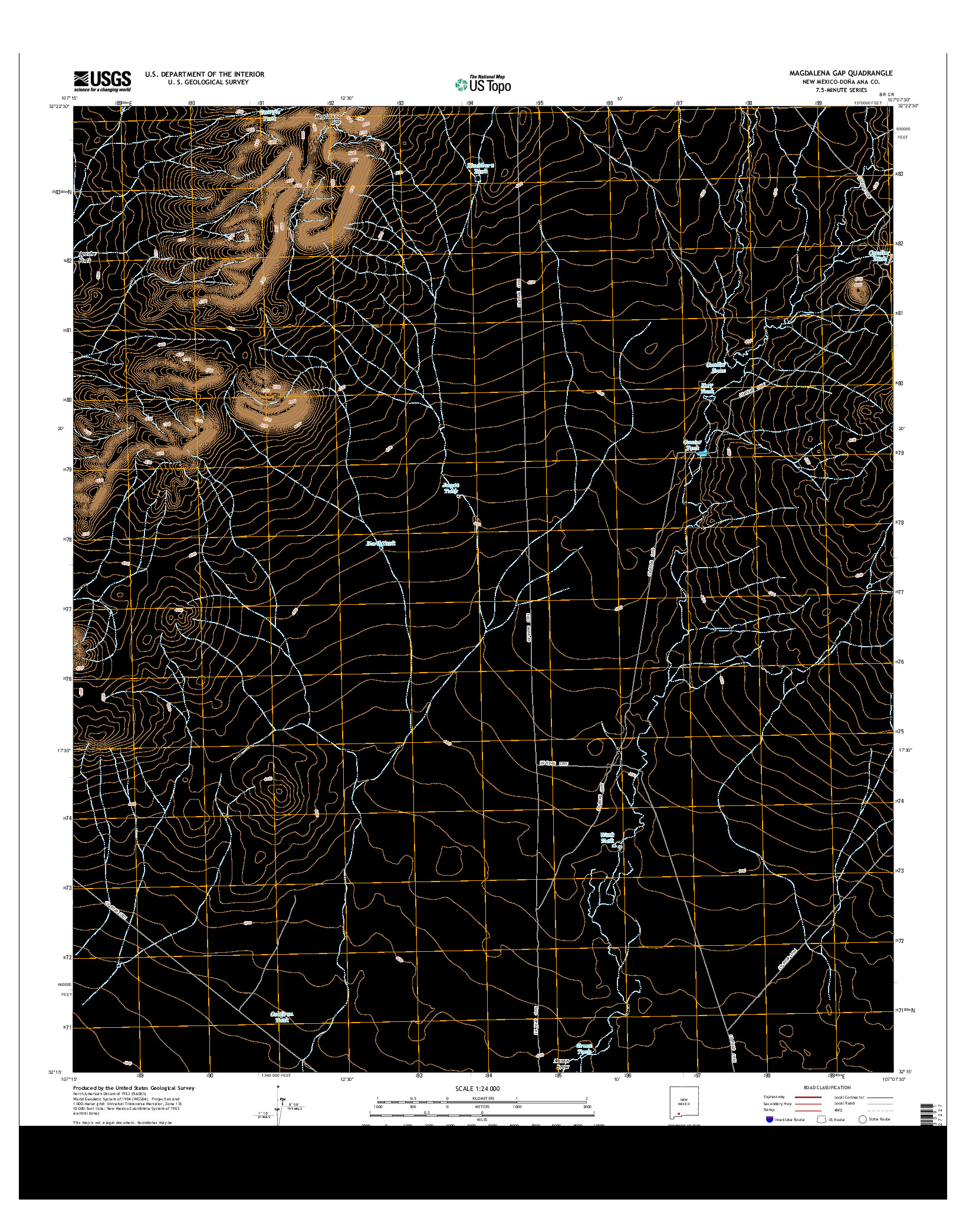 USGS US TOPO 7.5-MINUTE MAP FOR MAGDALENA GAP, NM 2013