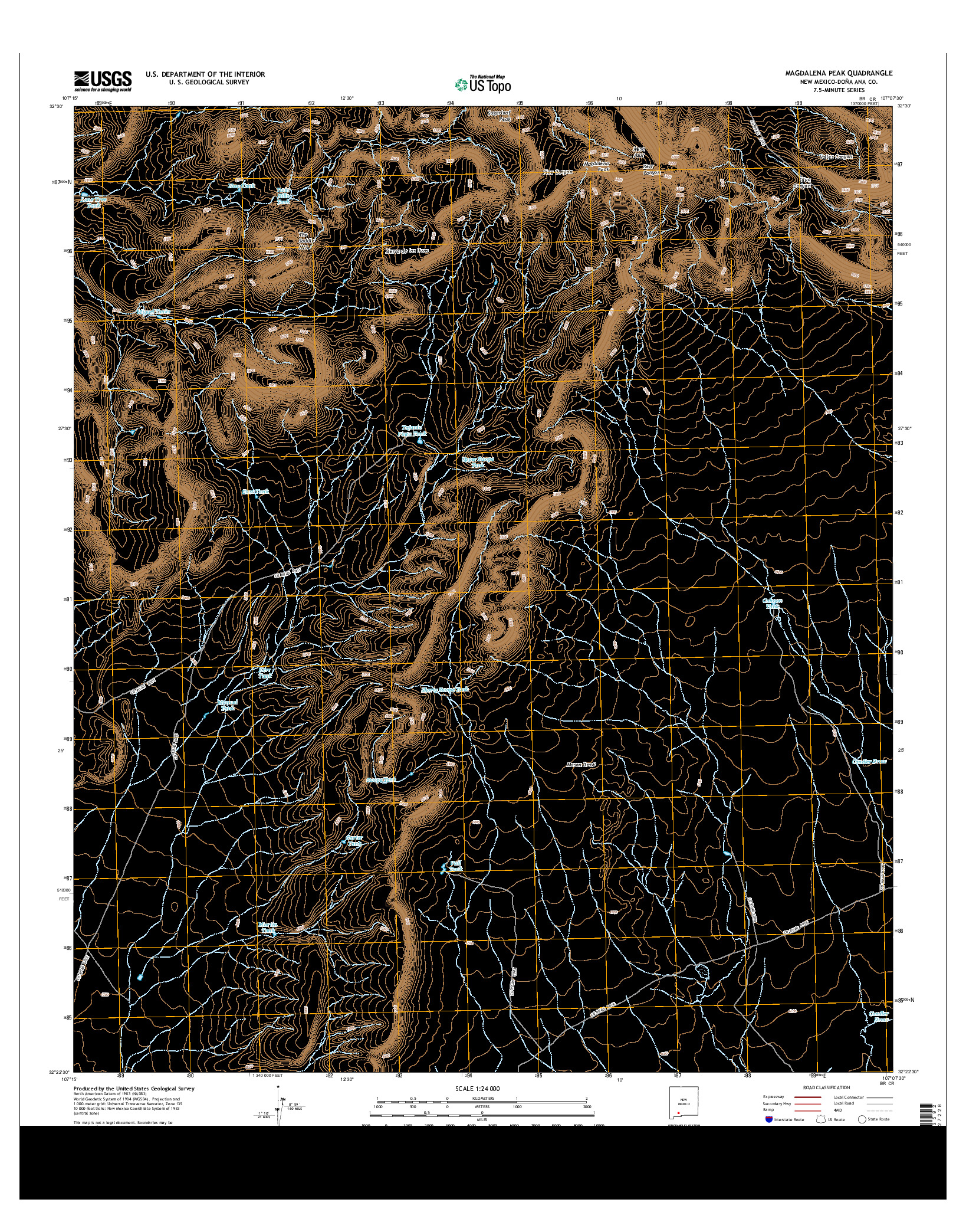 USGS US TOPO 7.5-MINUTE MAP FOR MAGDALENA PEAK, NM 2013
