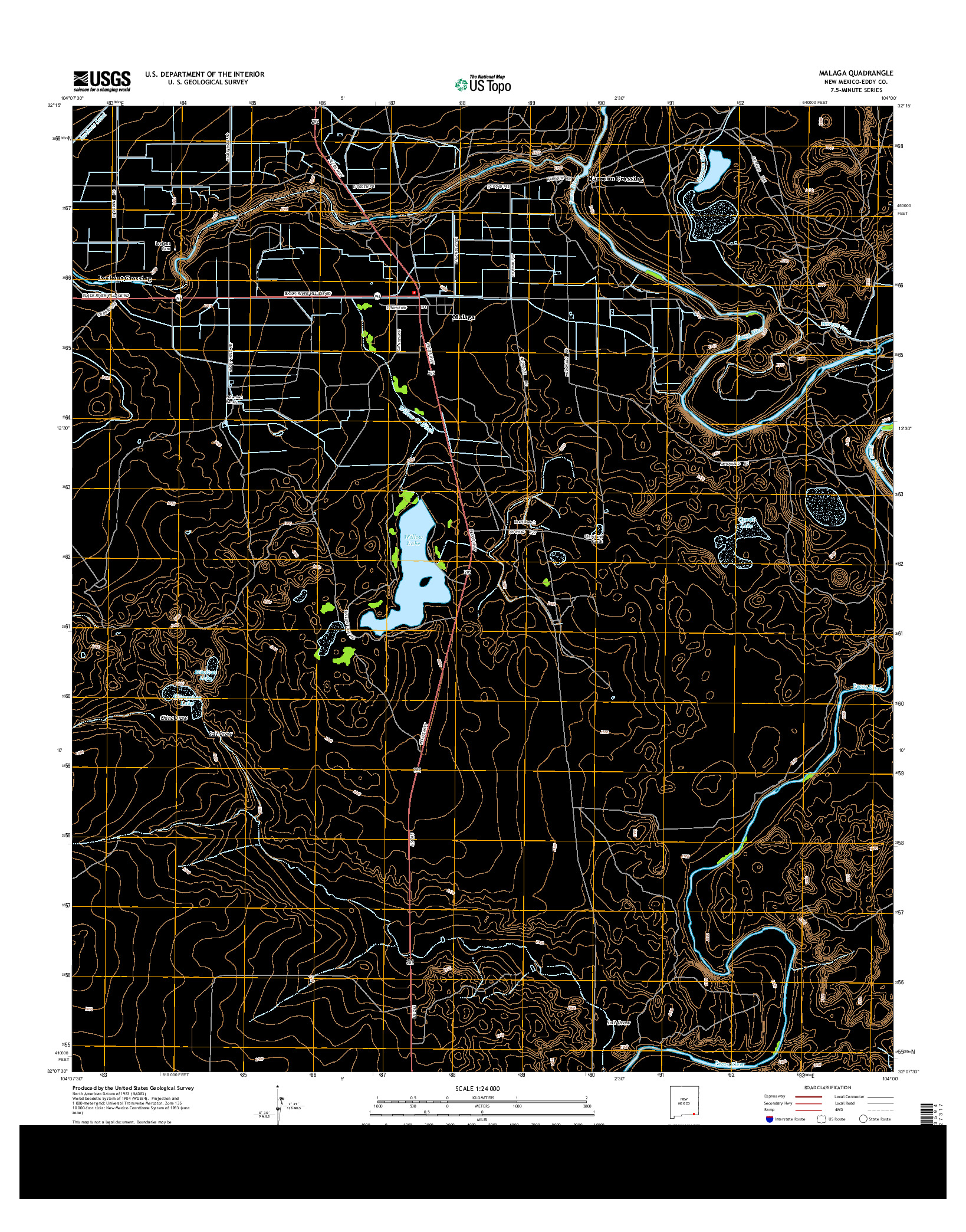USGS US TOPO 7.5-MINUTE MAP FOR MALAGA, NM 2013