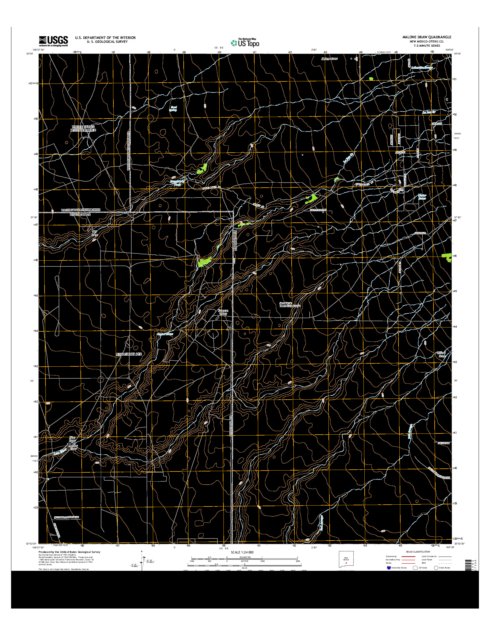 USGS US TOPO 7.5-MINUTE MAP FOR MALONE DRAW, NM 2013