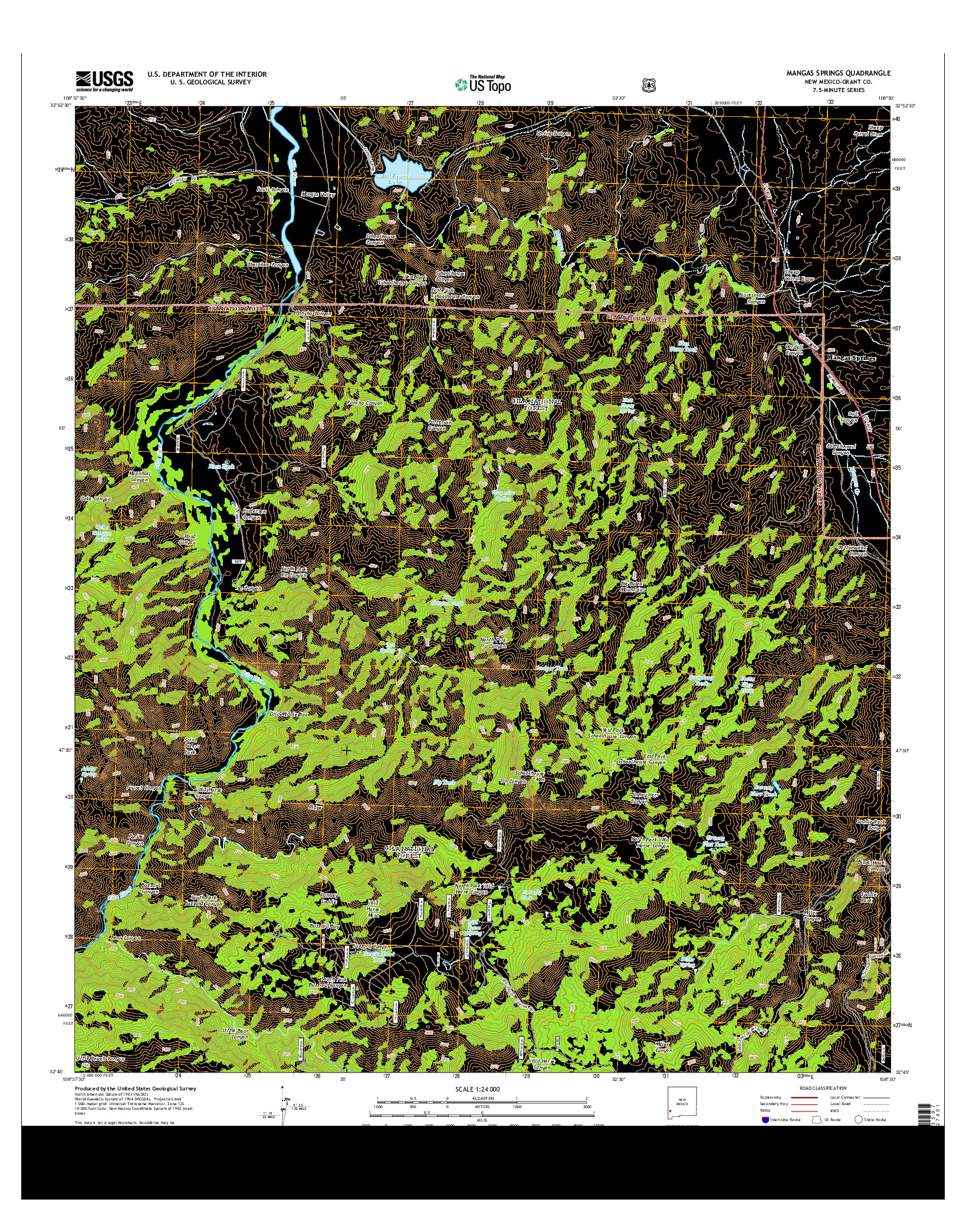 USGS US TOPO 7.5-MINUTE MAP FOR MANGAS SPRINGS, NM 2013