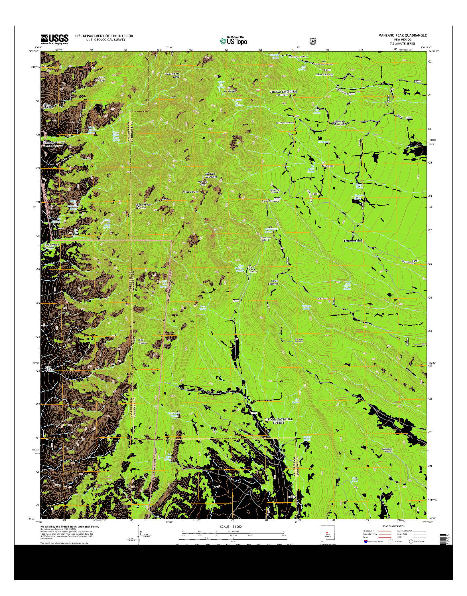 USGS US TOPO 7.5-MINUTE MAP FOR MANZANO PEAK, NM 2013