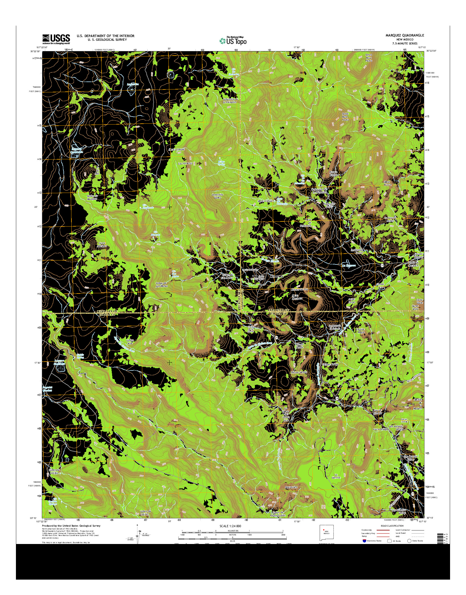 USGS US TOPO 7.5-MINUTE MAP FOR MARQUEZ, NM 2013