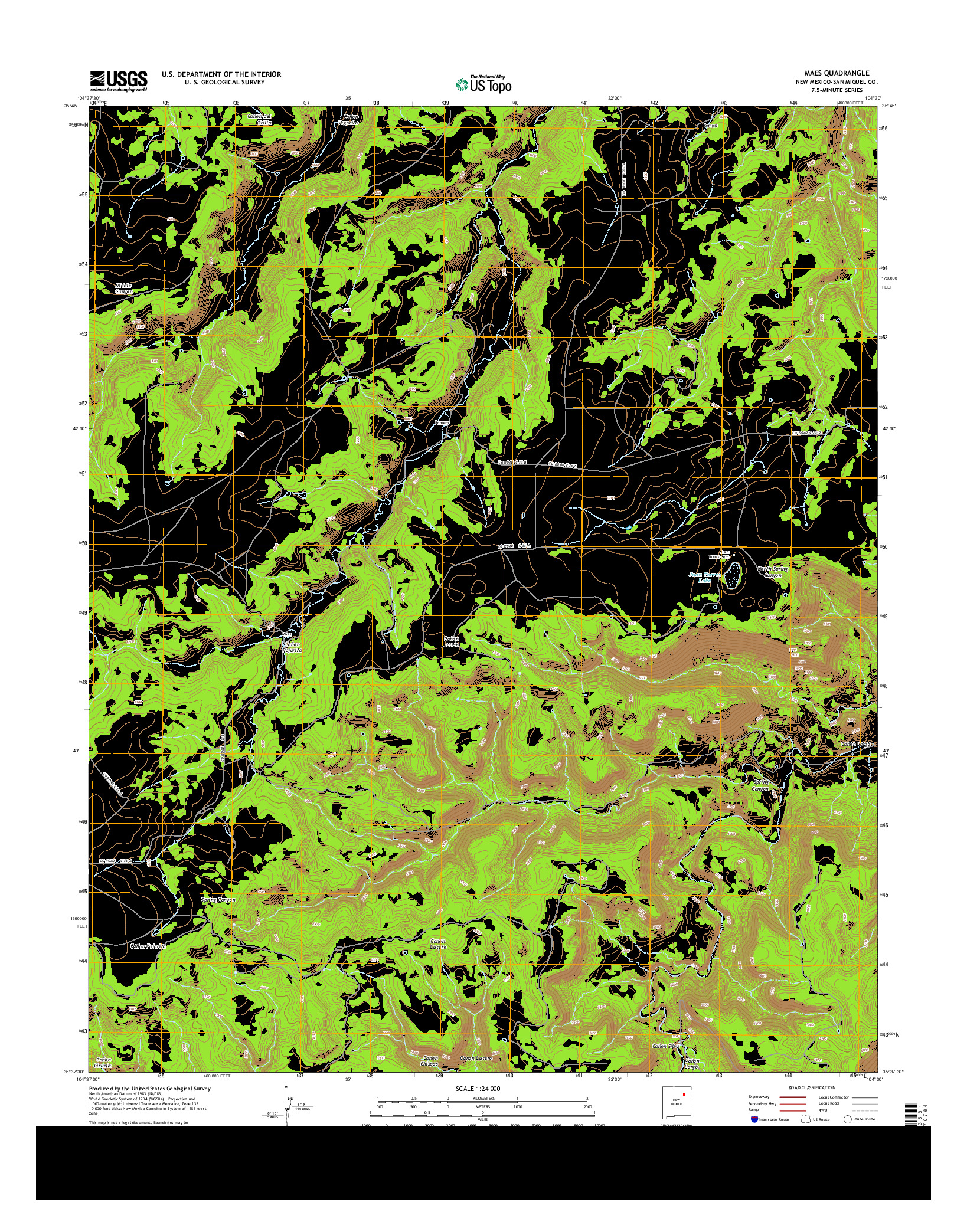 USGS US TOPO 7.5-MINUTE MAP FOR MAES, NM 2013