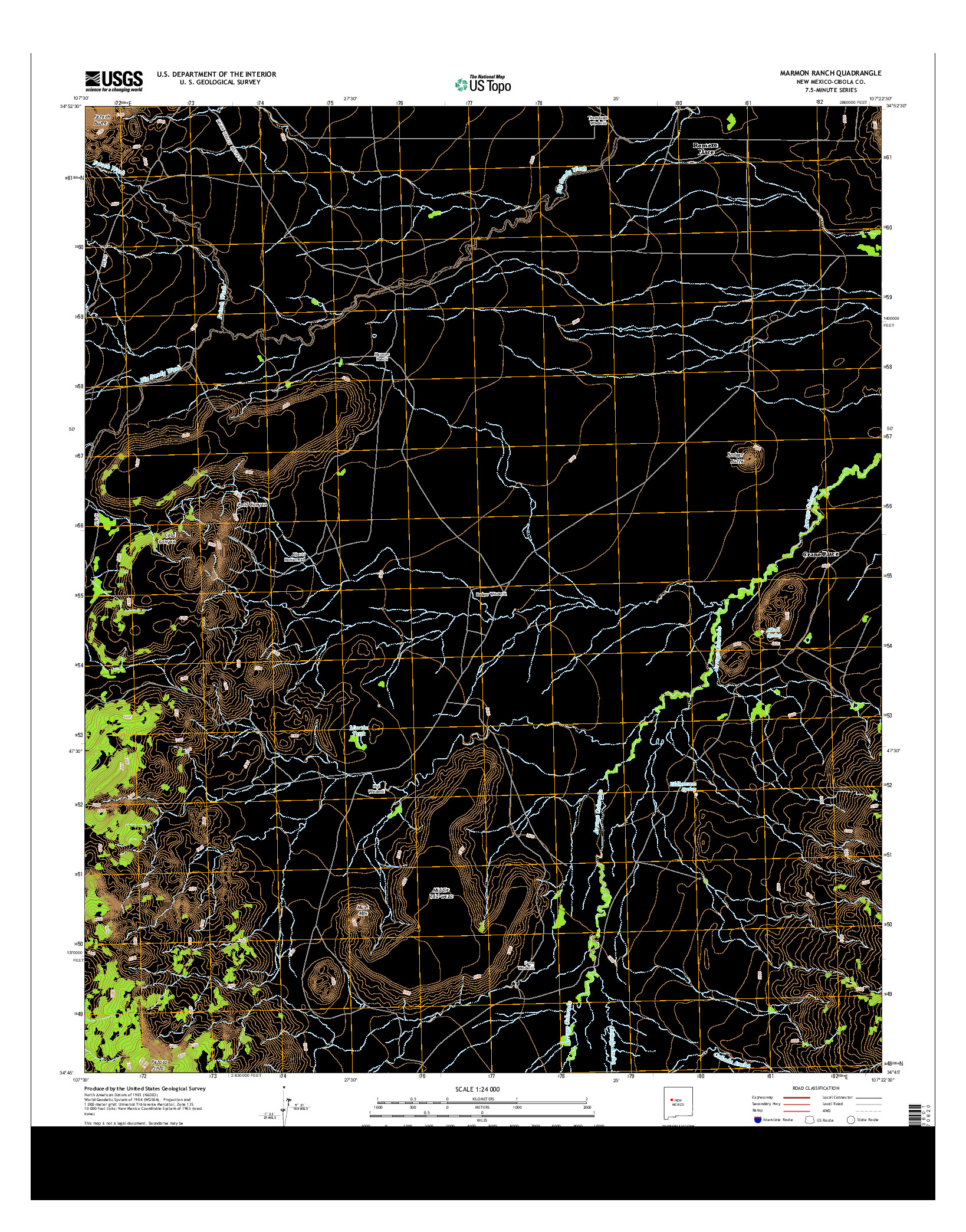 USGS US TOPO 7.5-MINUTE MAP FOR MARMON RANCH, NM 2013