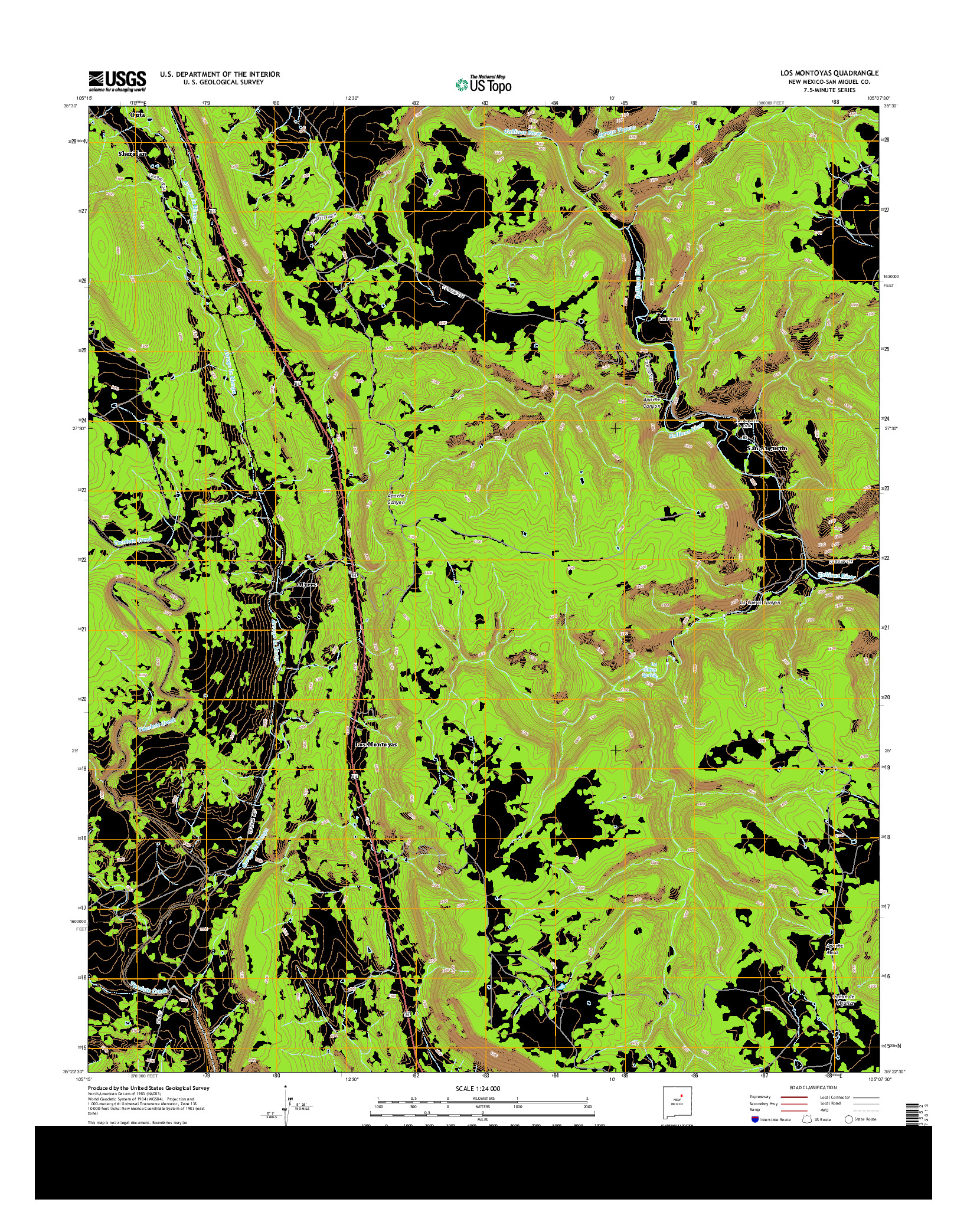 USGS US TOPO 7.5-MINUTE MAP FOR LOS MONTOYAS, NM 2013