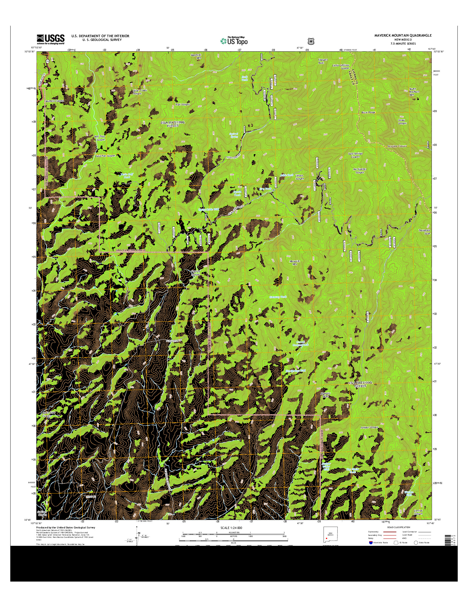 USGS US TOPO 7.5-MINUTE MAP FOR MAVERICK MOUNTAIN, NM 2013