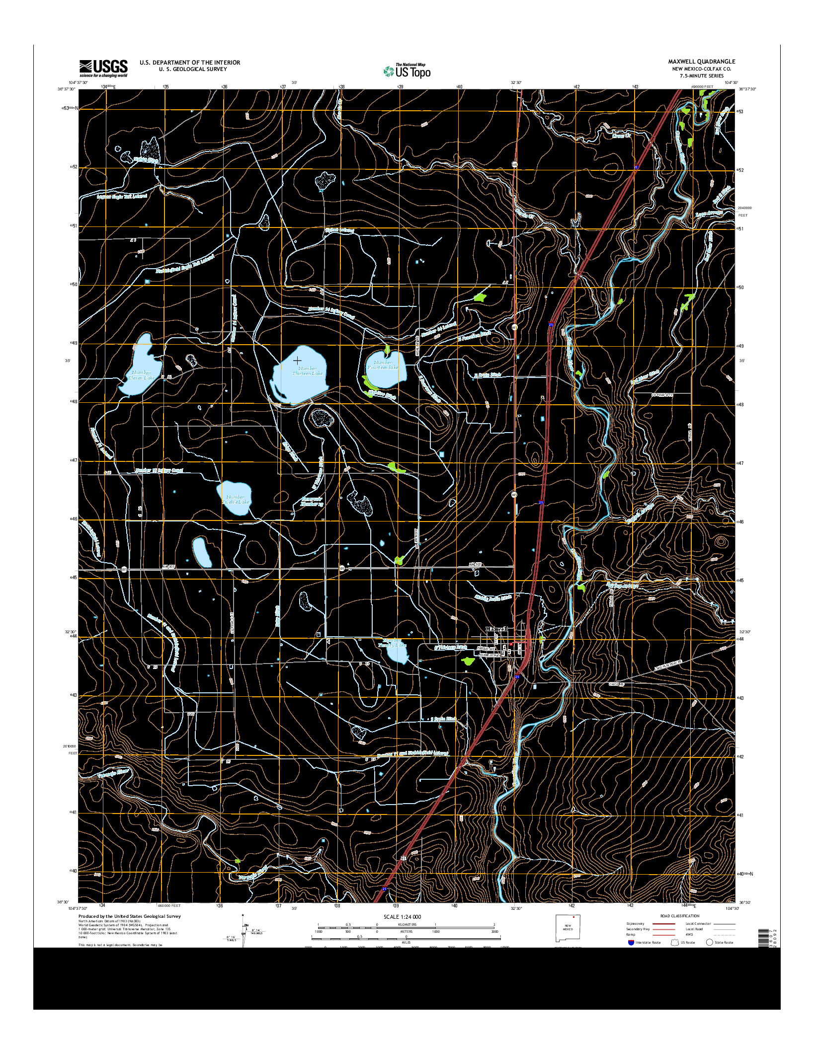 USGS US TOPO 7.5-MINUTE MAP FOR MAXWELL, NM 2013