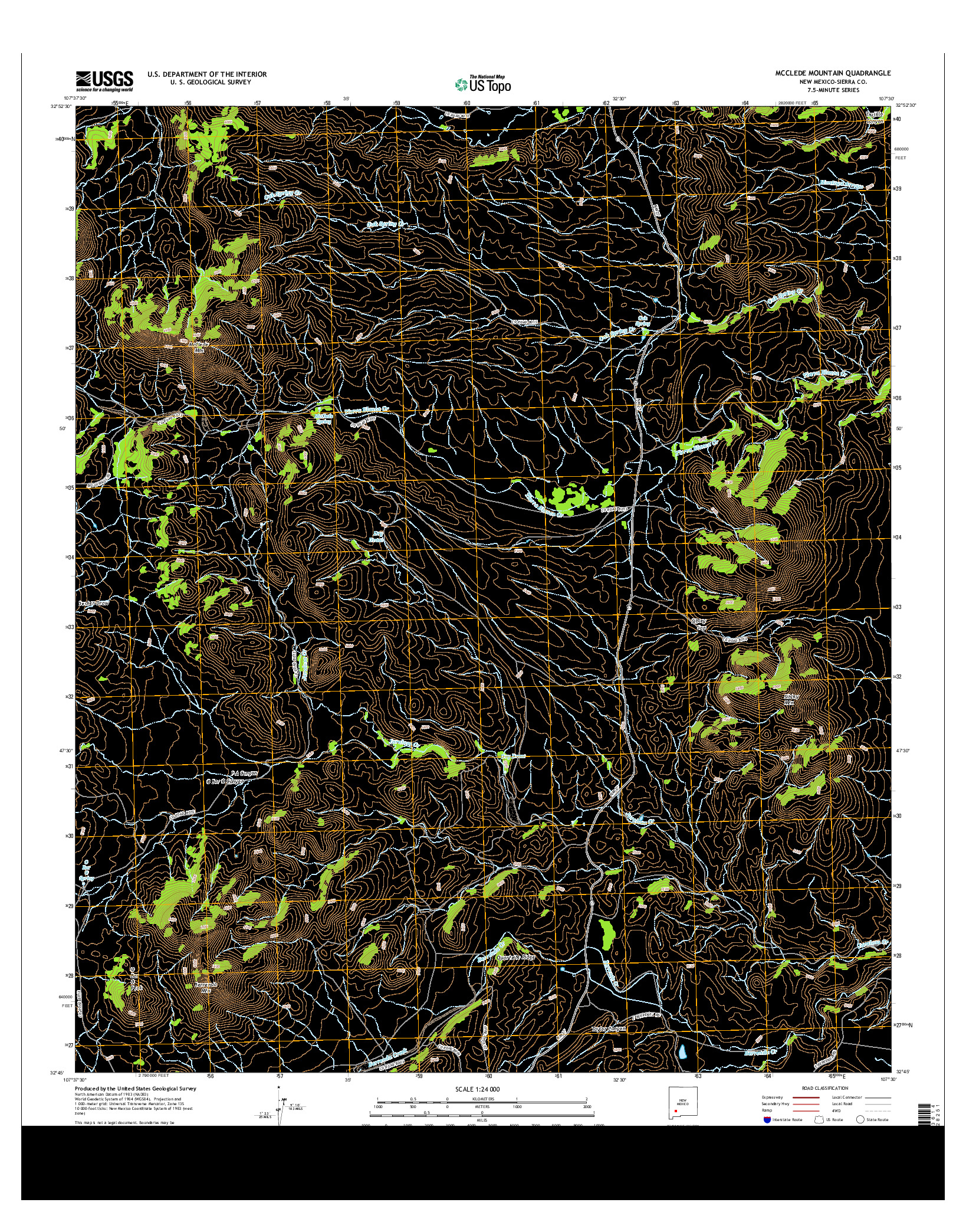 USGS US TOPO 7.5-MINUTE MAP FOR MCCLEDE MOUNTAIN, NM 2013