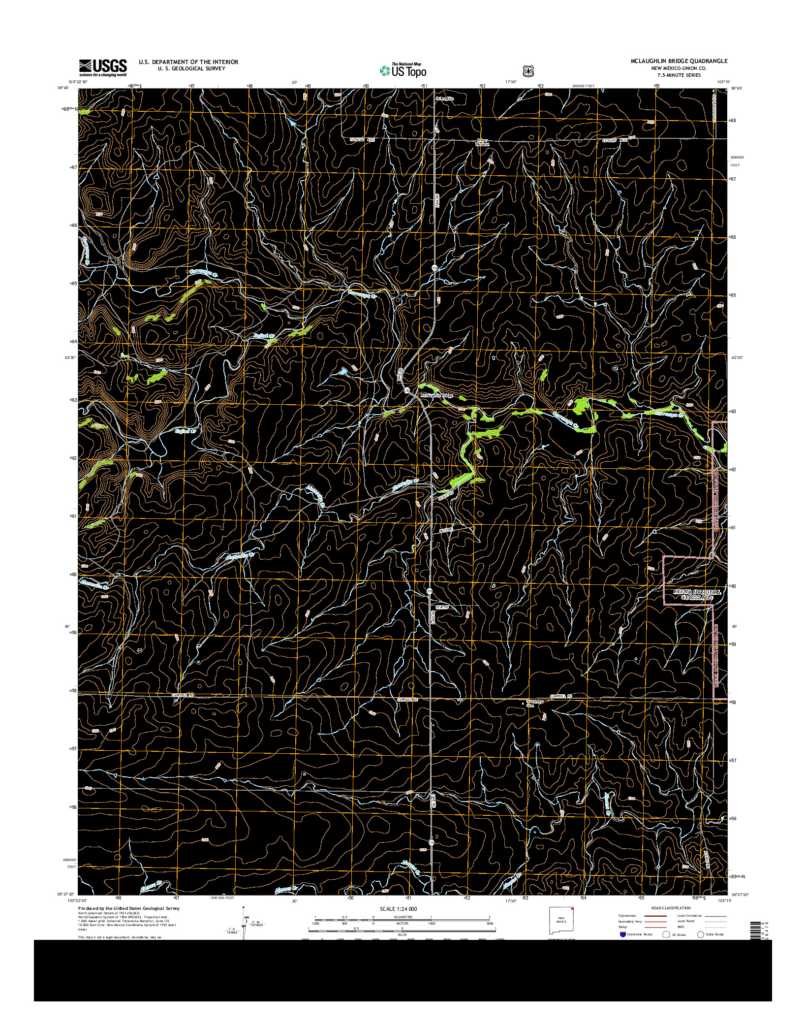USGS US TOPO 7.5-MINUTE MAP FOR MCLAUGHLIN BRIDGE, NM 2013
