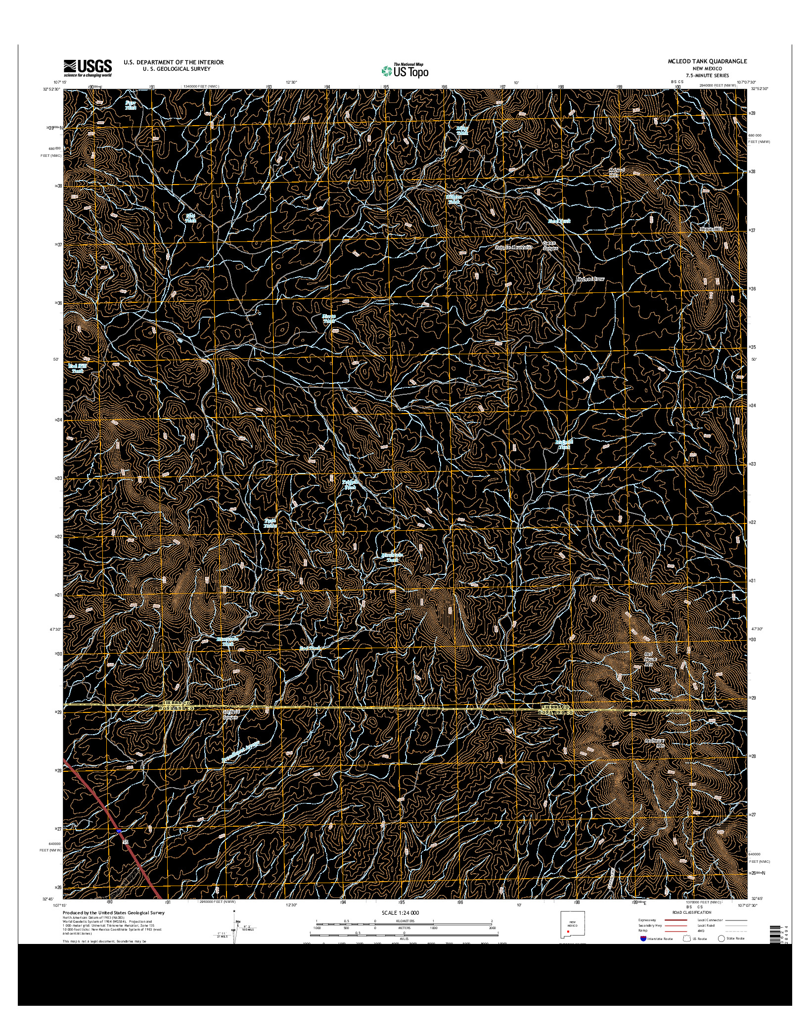 USGS US TOPO 7.5-MINUTE MAP FOR MCLEOD TANK, NM 2013