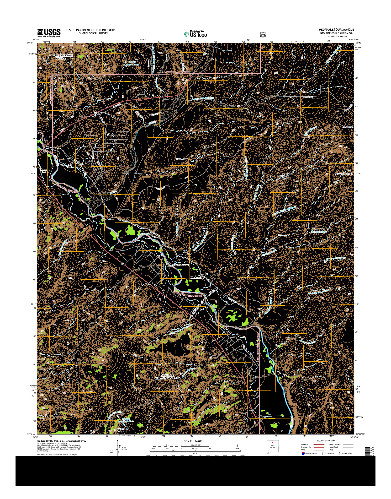 USGS US TOPO 7.5-MINUTE MAP FOR MEDANALES, NM 2013
