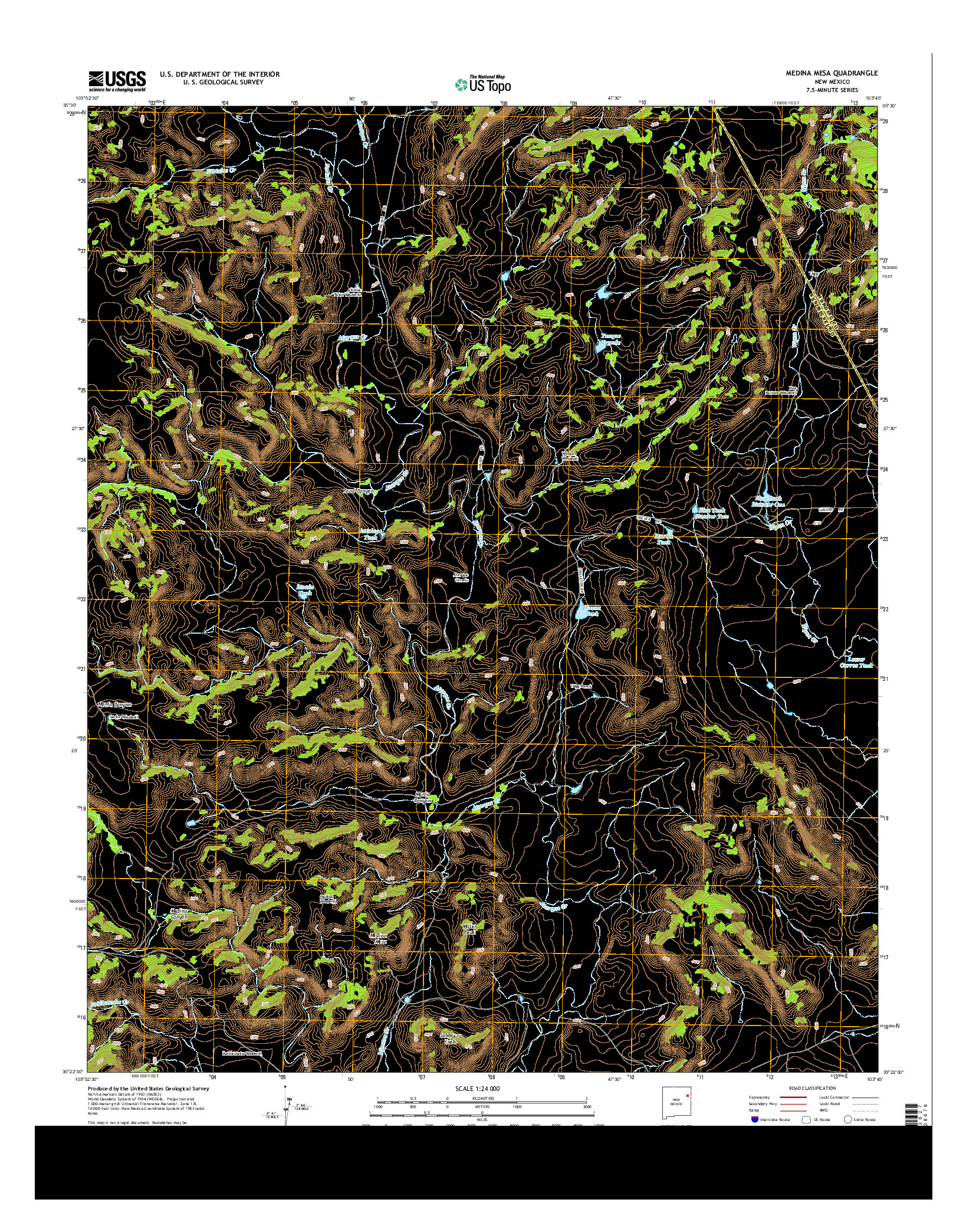 USGS US TOPO 7.5-MINUTE MAP FOR MEDINA MESA, NM 2013