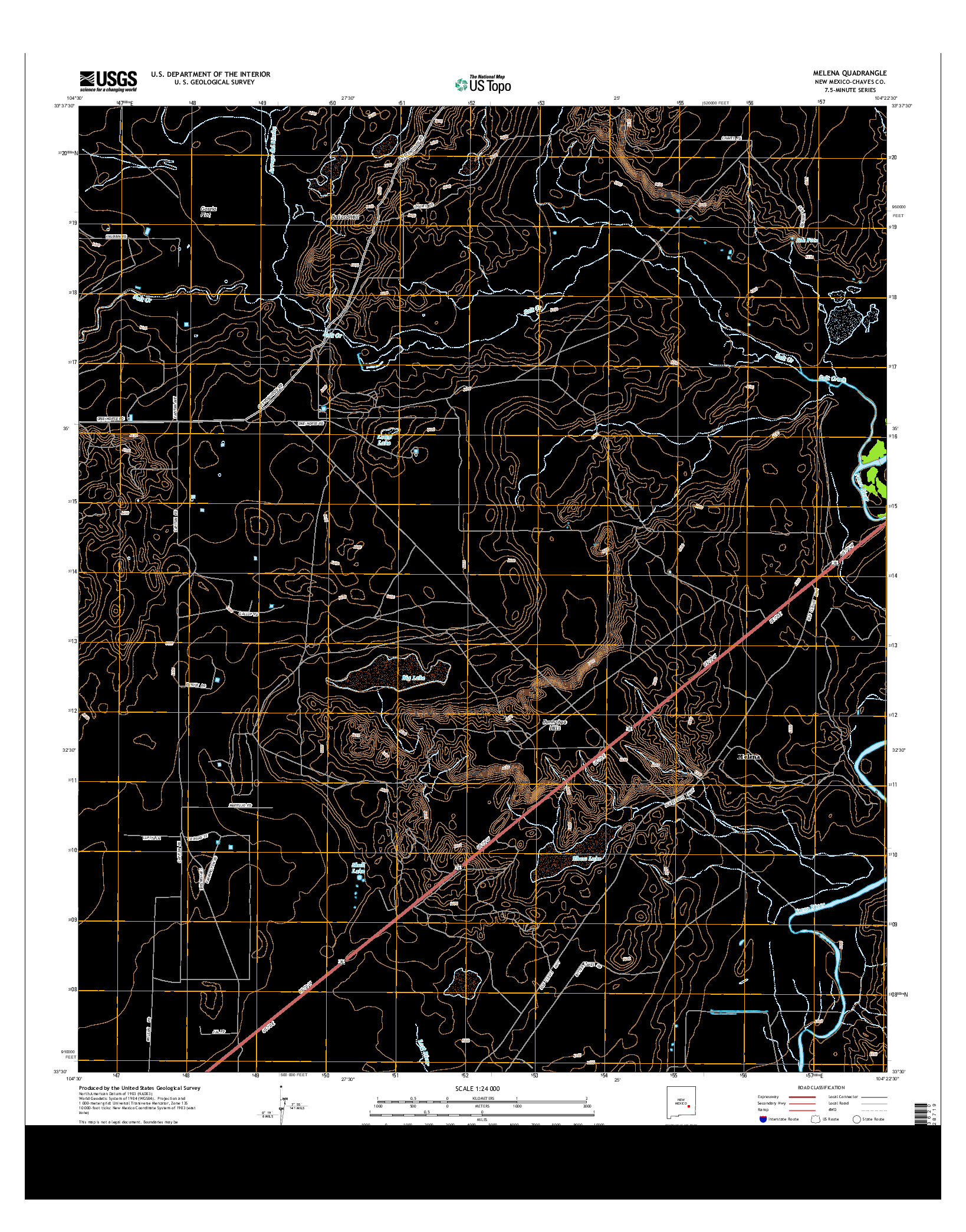 USGS US TOPO 7.5-MINUTE MAP FOR MELENA, NM 2013