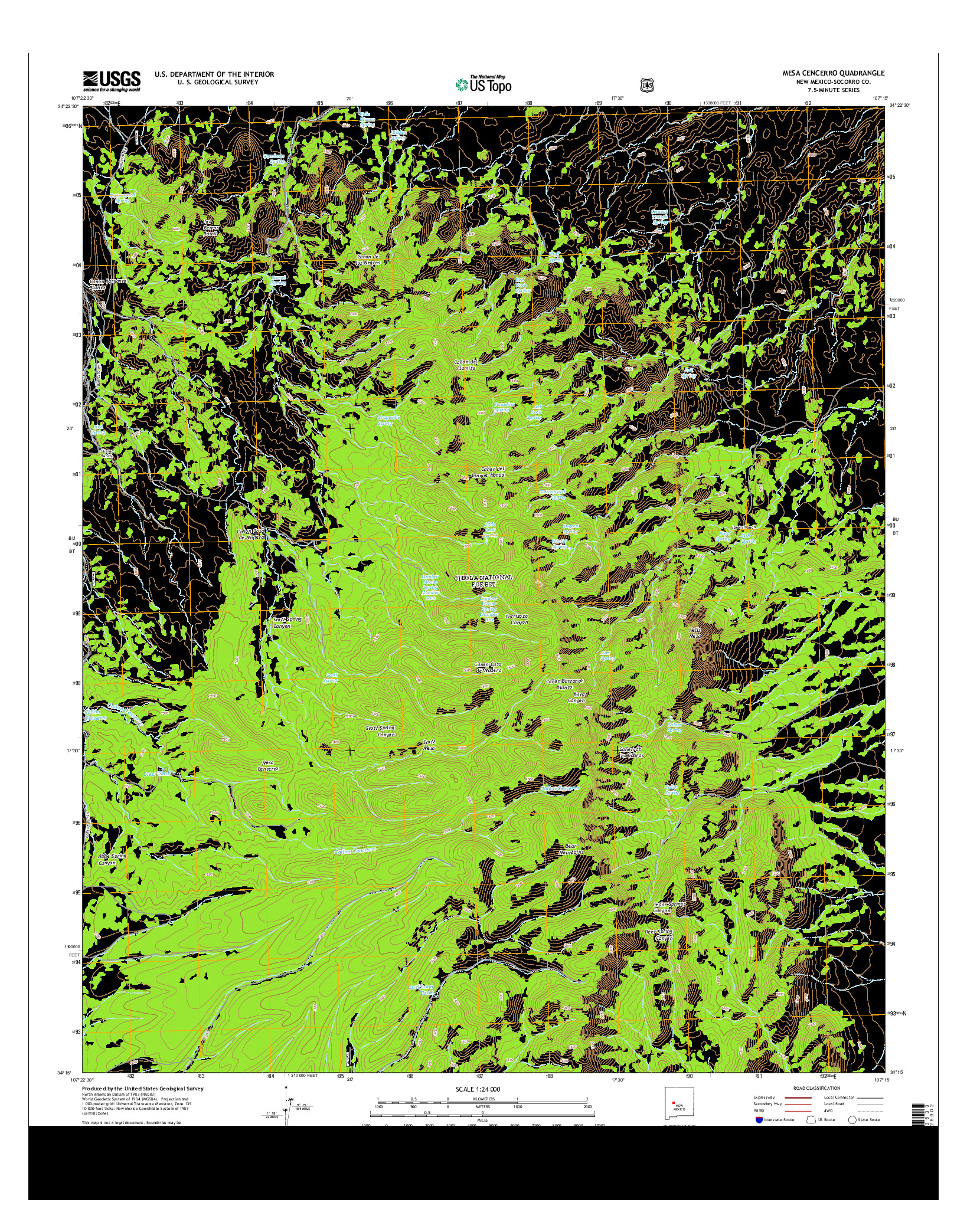 USGS US TOPO 7.5-MINUTE MAP FOR MESA CENCERRO, NM 2013