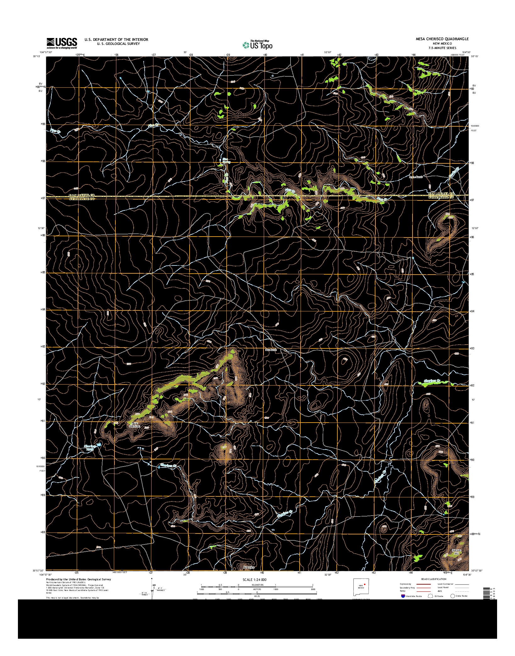 USGS US TOPO 7.5-MINUTE MAP FOR MESA CHERISCO, NM 2013