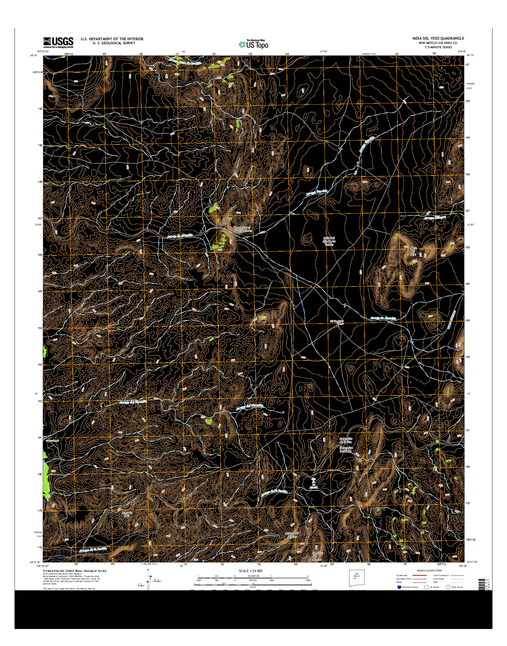 USGS US TOPO 7.5-MINUTE MAP FOR MESA DEL YESO, NM 2013