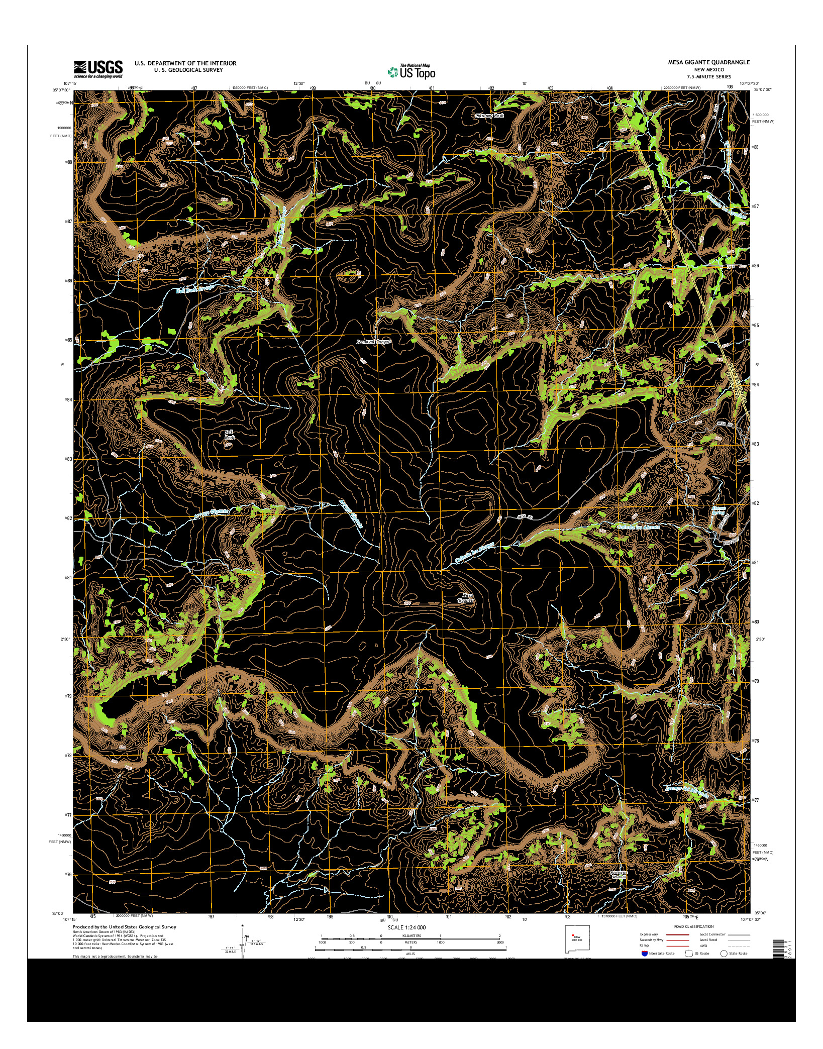 USGS US TOPO 7.5-MINUTE MAP FOR MESA GIGANTE, NM 2013