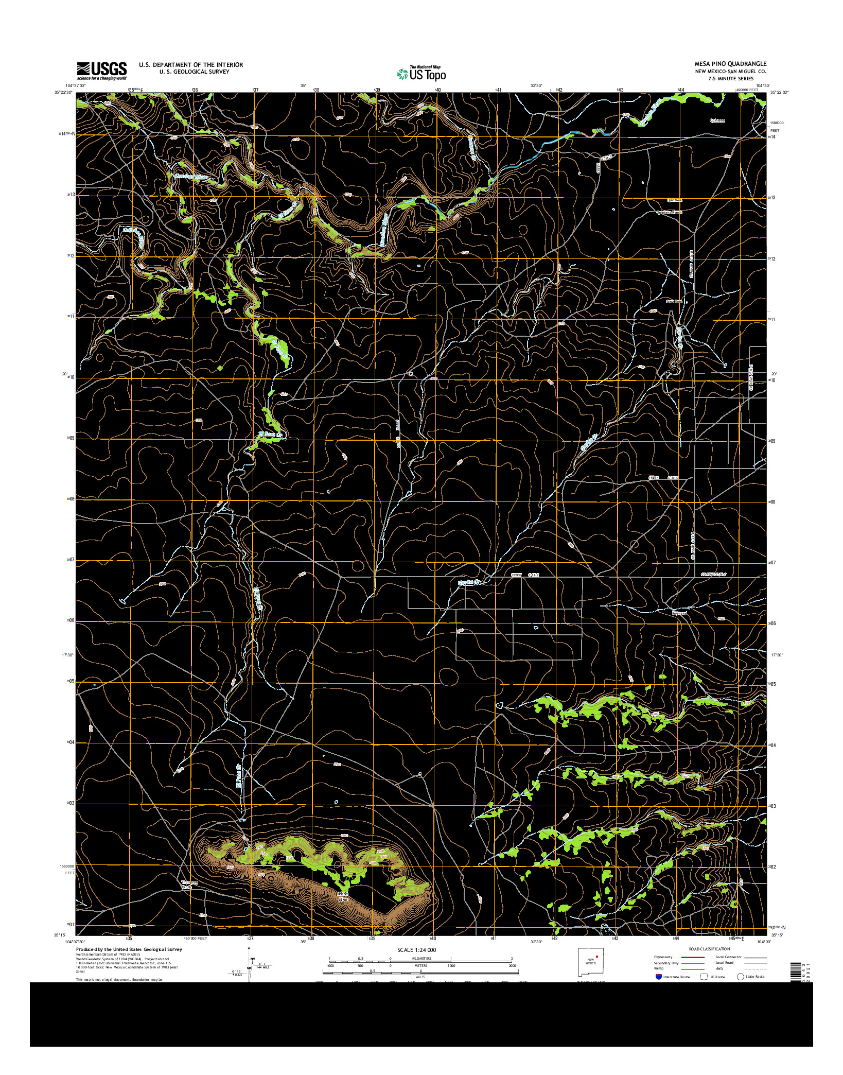 USGS US TOPO 7.5-MINUTE MAP FOR MESA PINO, NM 2013