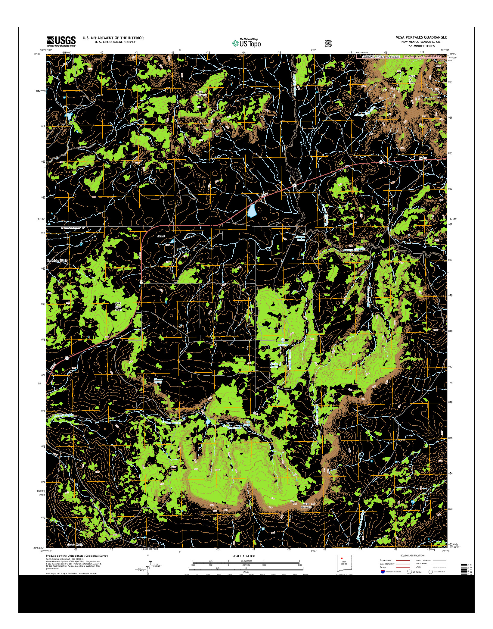 USGS US TOPO 7.5-MINUTE MAP FOR MESA PORTALES, NM 2013