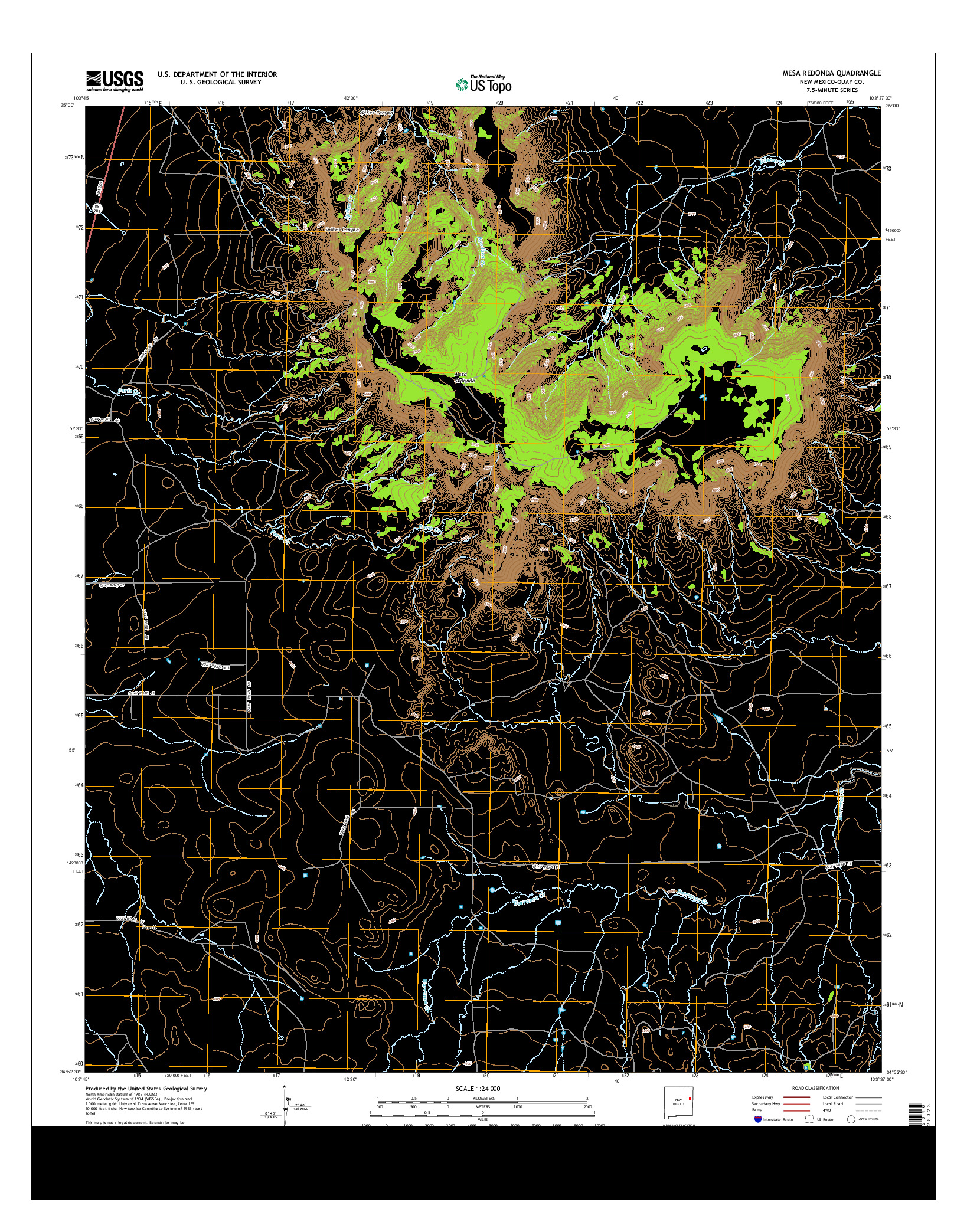 USGS US TOPO 7.5-MINUTE MAP FOR MESA REDONDA, NM 2013