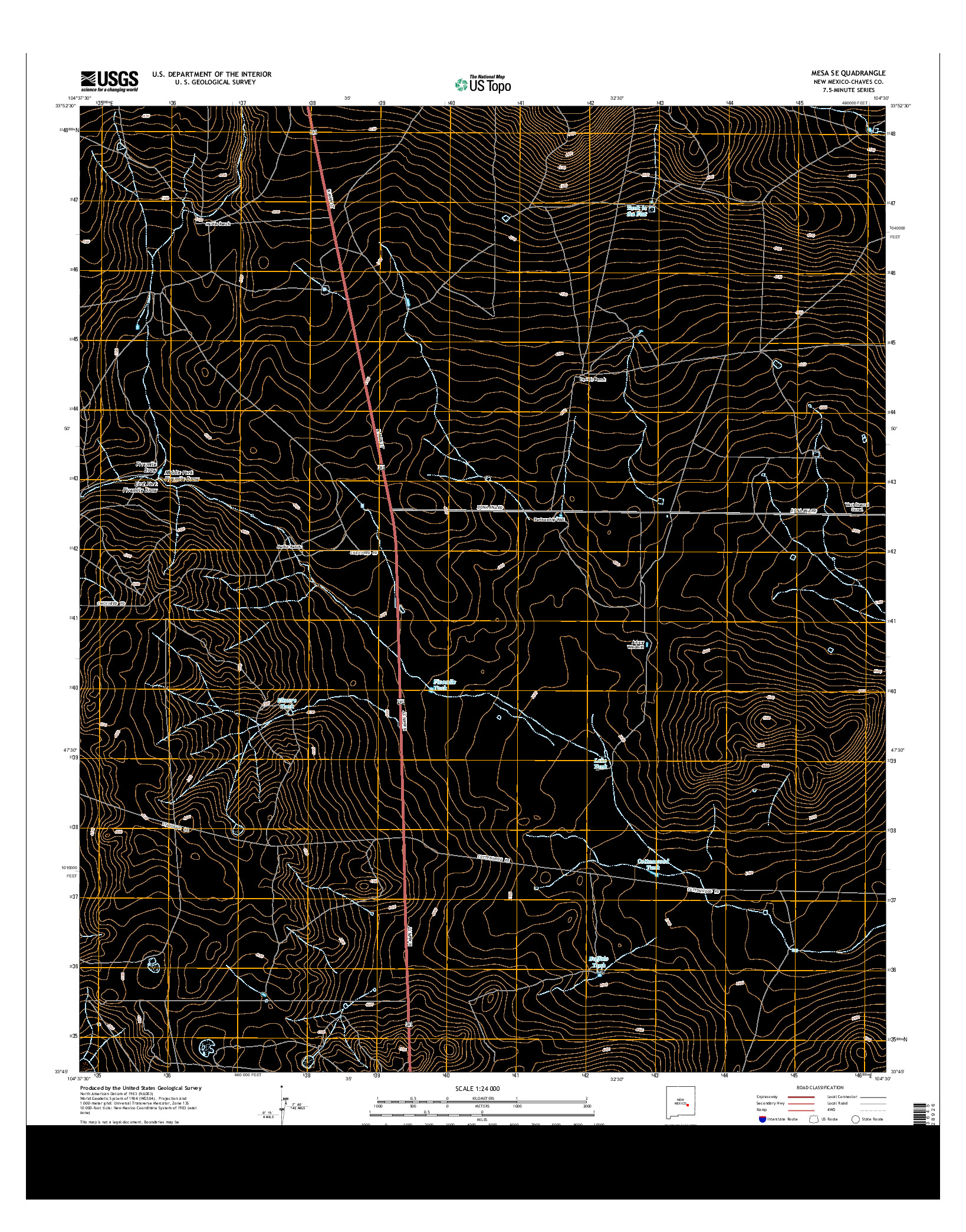 USGS US TOPO 7.5-MINUTE MAP FOR MESA SE, NM 2013