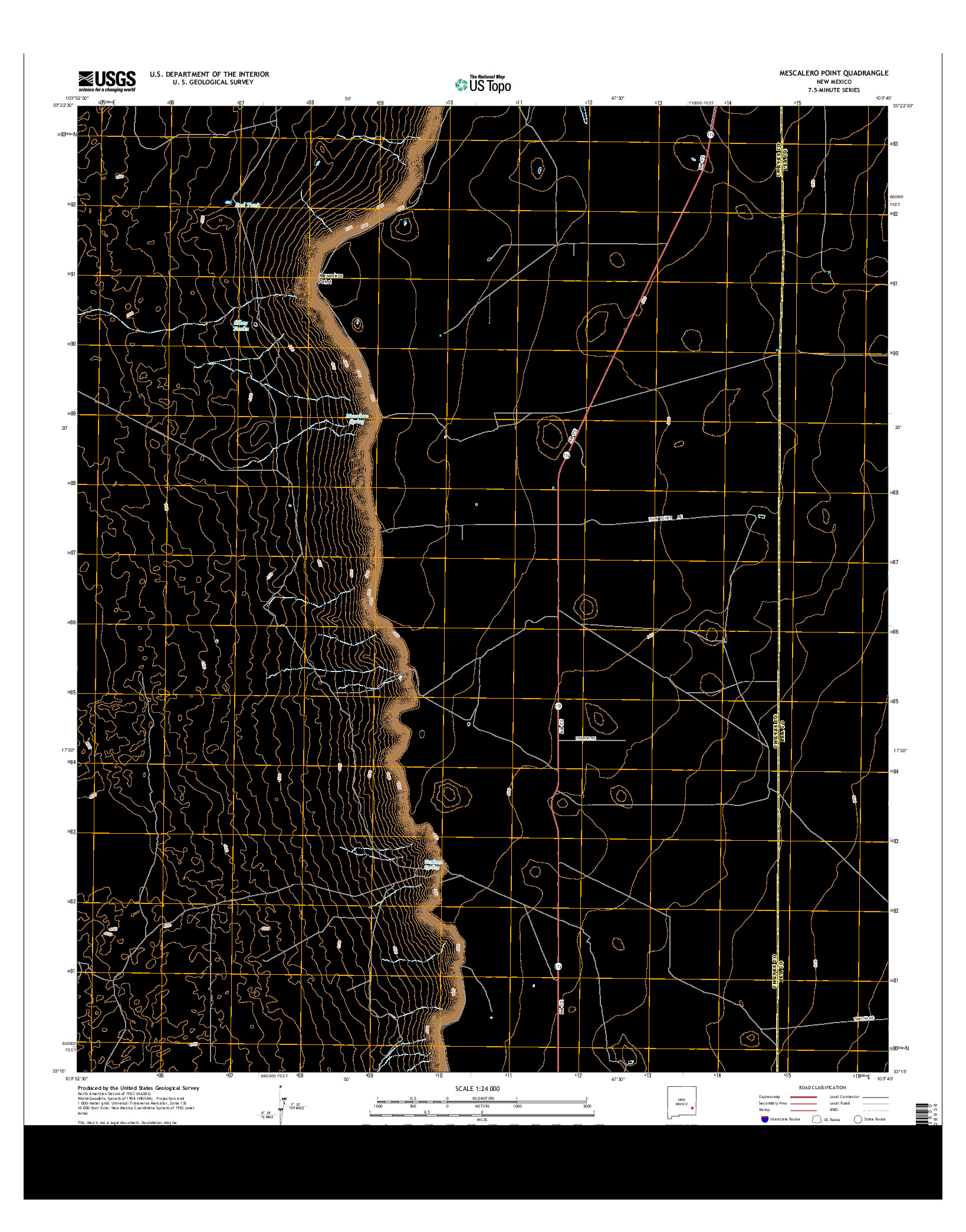 USGS US TOPO 7.5-MINUTE MAP FOR MESCALERO POINT, NM 2013