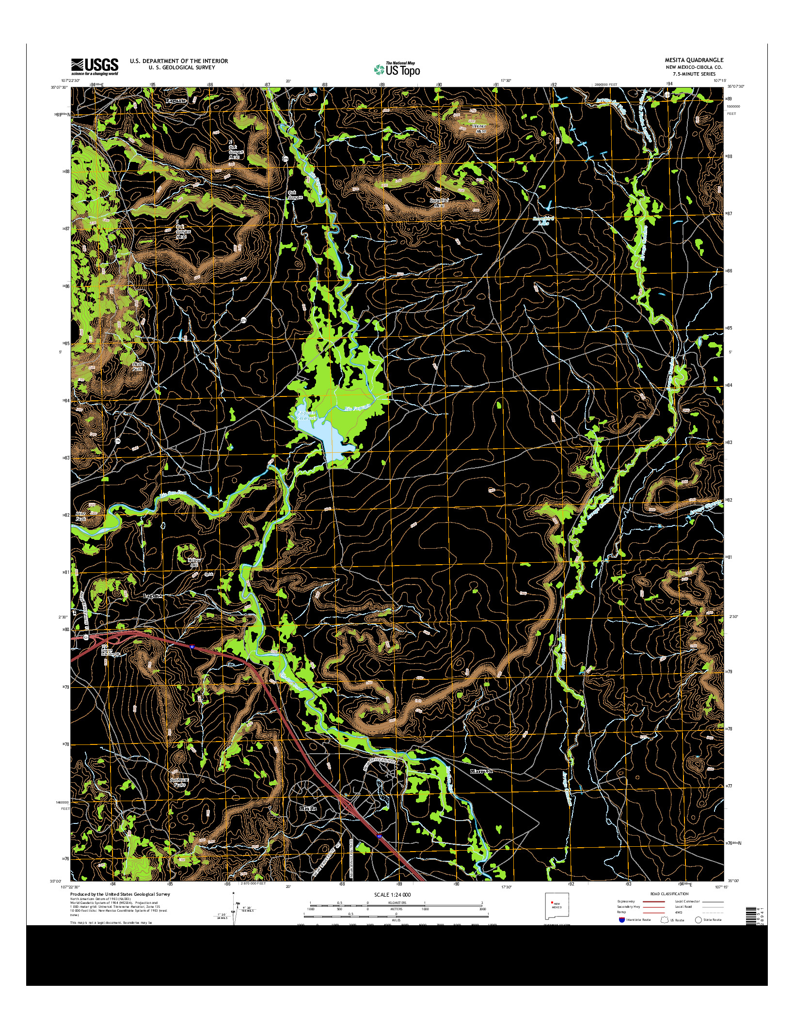 USGS US TOPO 7.5-MINUTE MAP FOR MESITA, NM 2013
