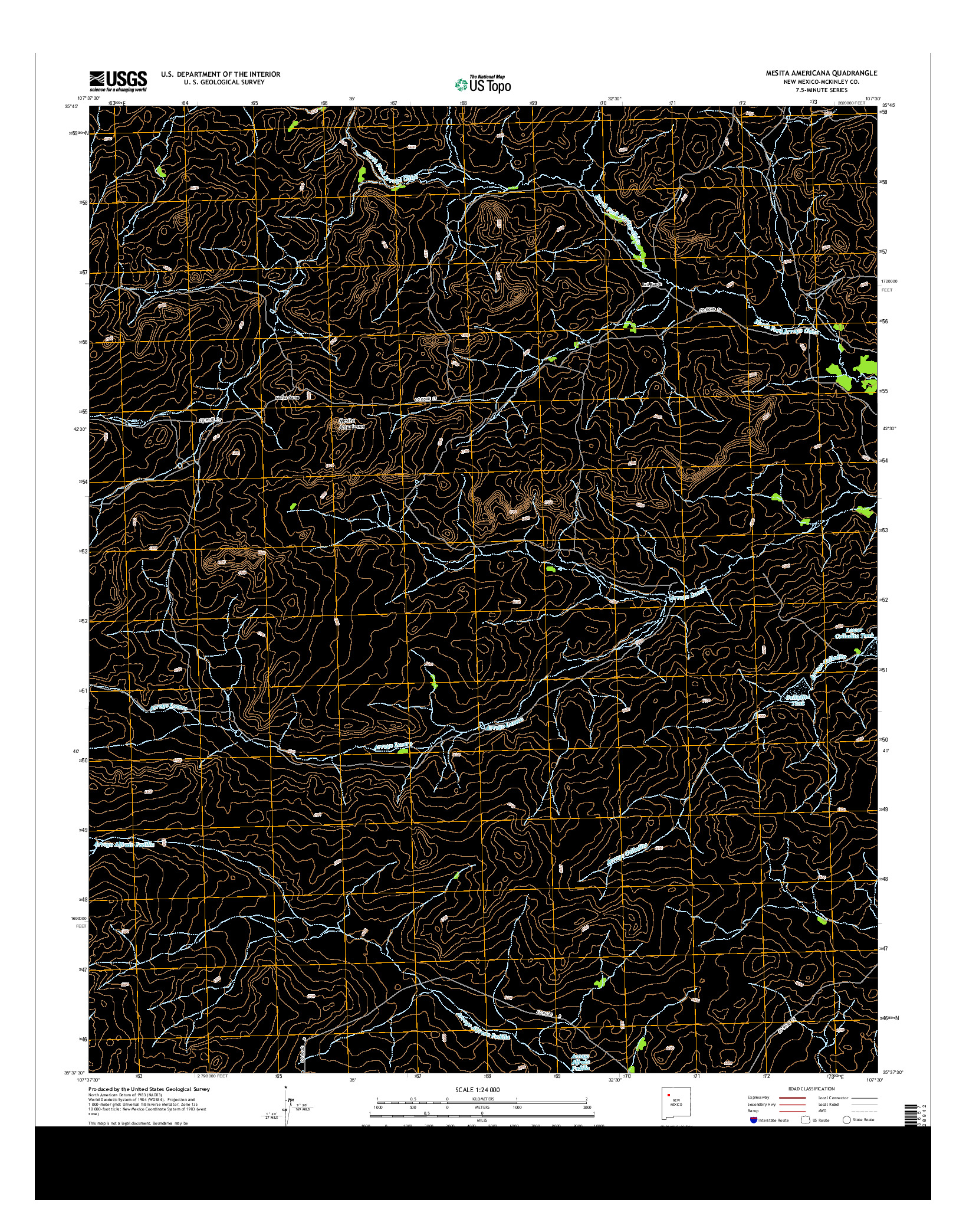 USGS US TOPO 7.5-MINUTE MAP FOR MESITA AMERICANA, NM 2013