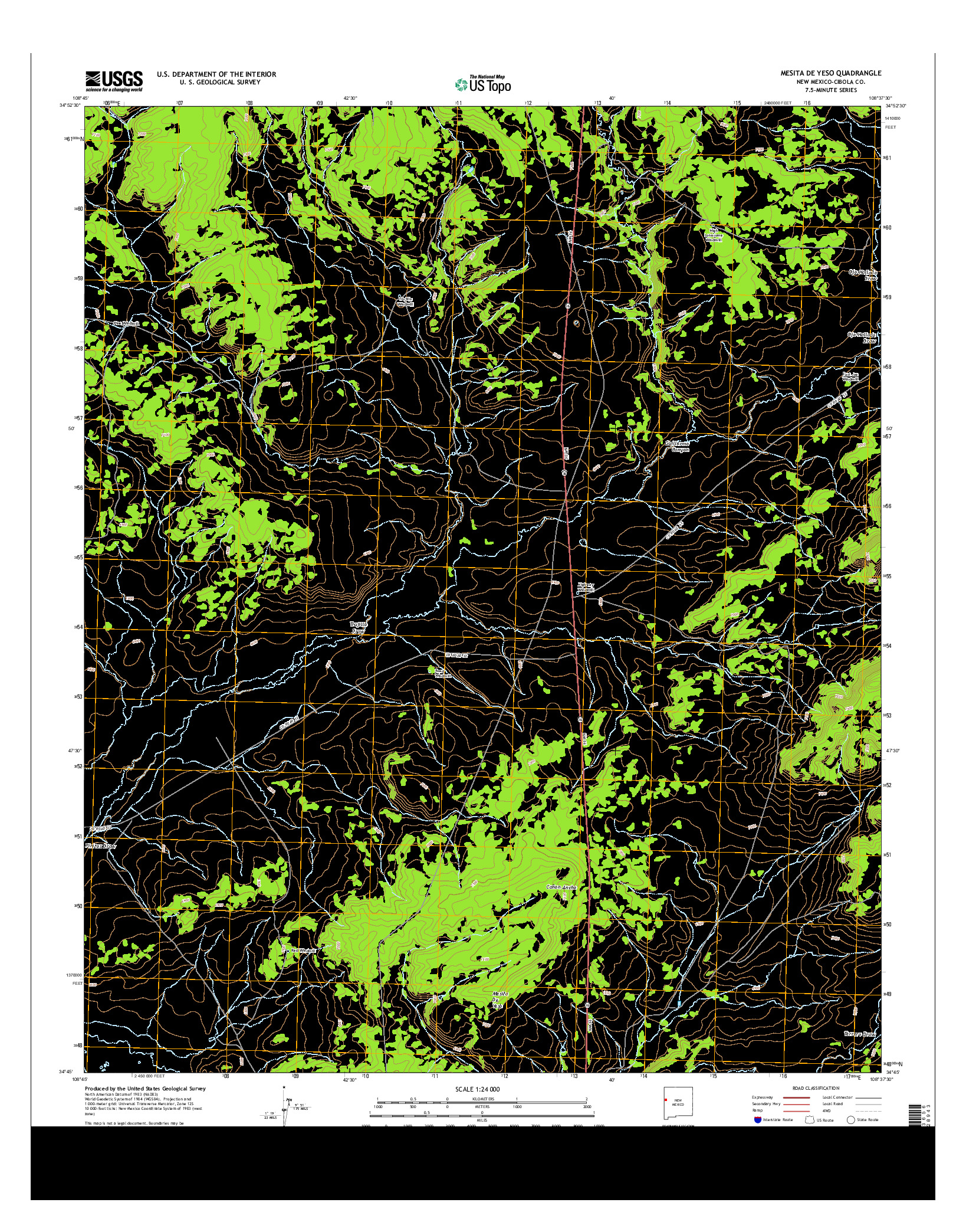 USGS US TOPO 7.5-MINUTE MAP FOR MESITA DE YESO, NM 2013