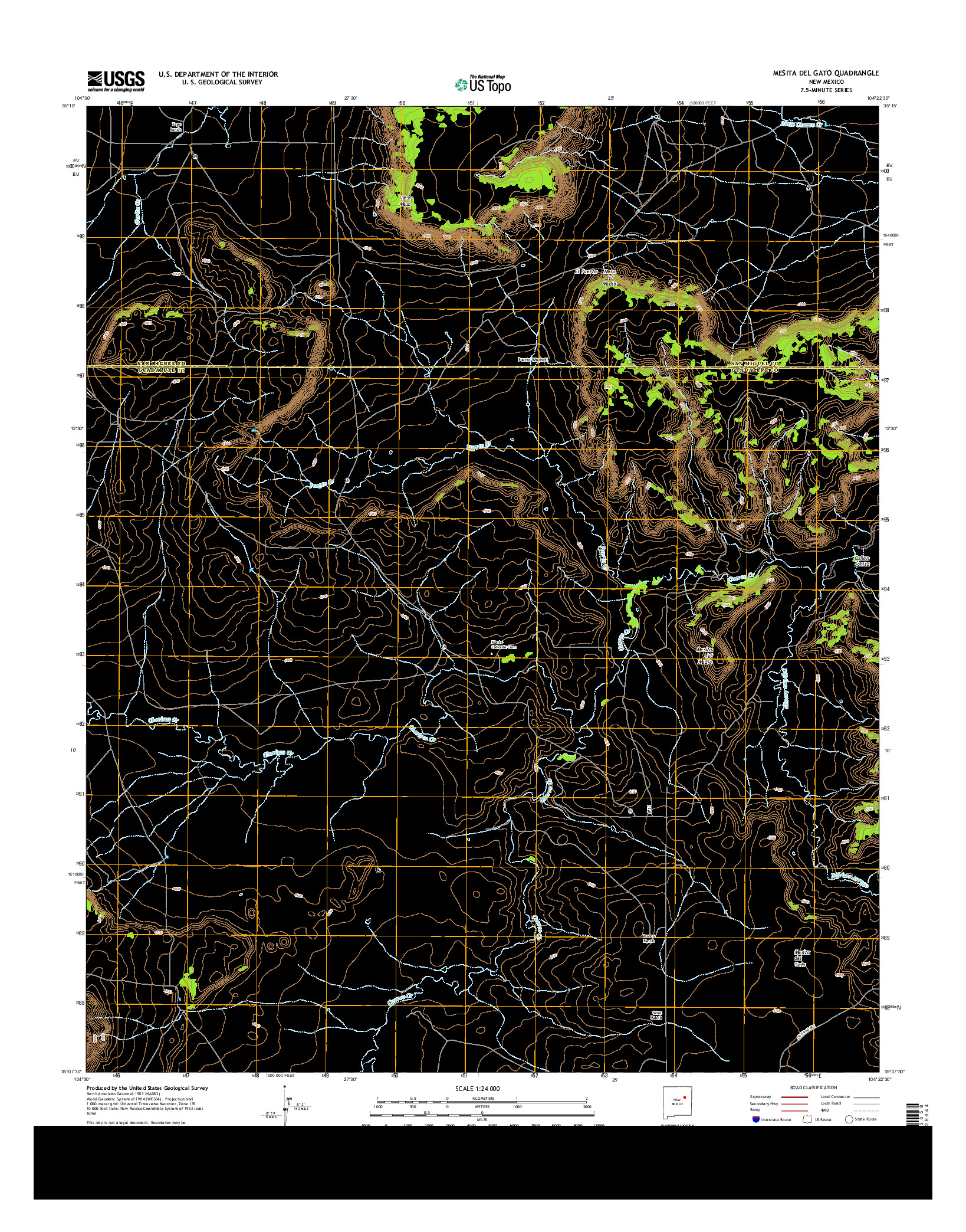 USGS US TOPO 7.5-MINUTE MAP FOR MESITA DEL GATO, NM 2013