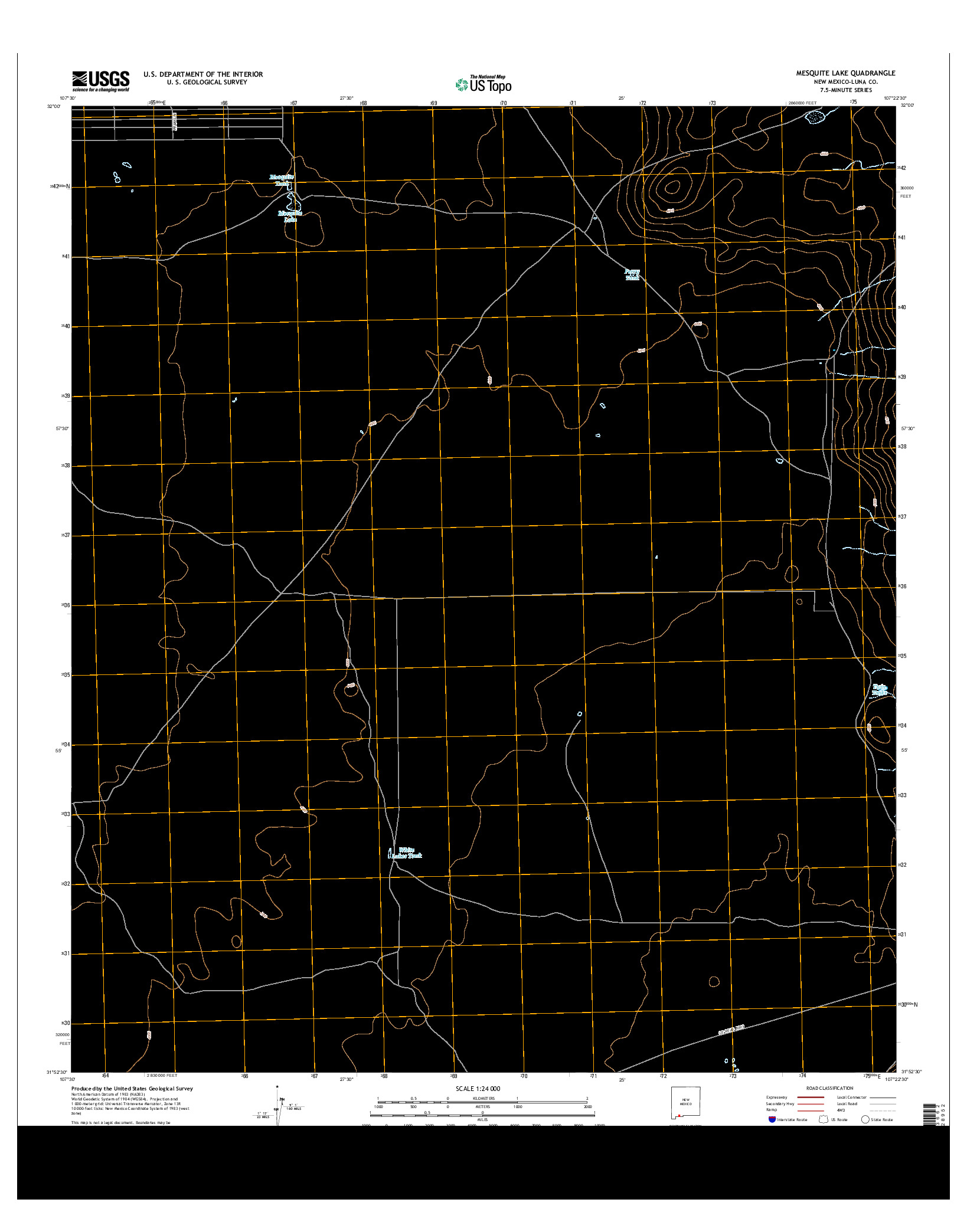 USGS US TOPO 7.5-MINUTE MAP FOR MESQUITE LAKE, NM 2013