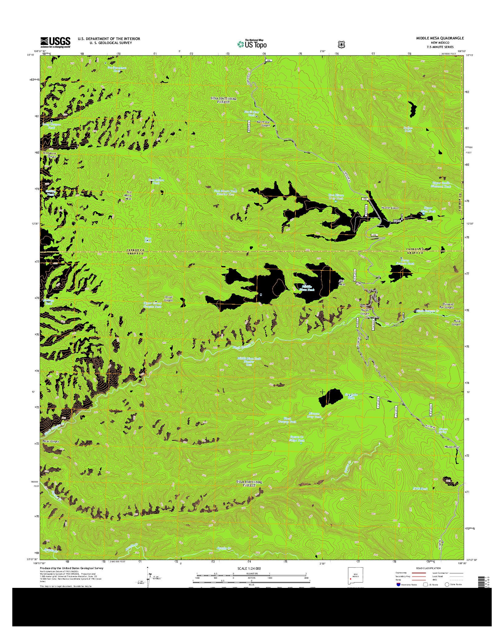 USGS US TOPO 7.5-MINUTE MAP FOR MIDDLE MESA, NM 2013