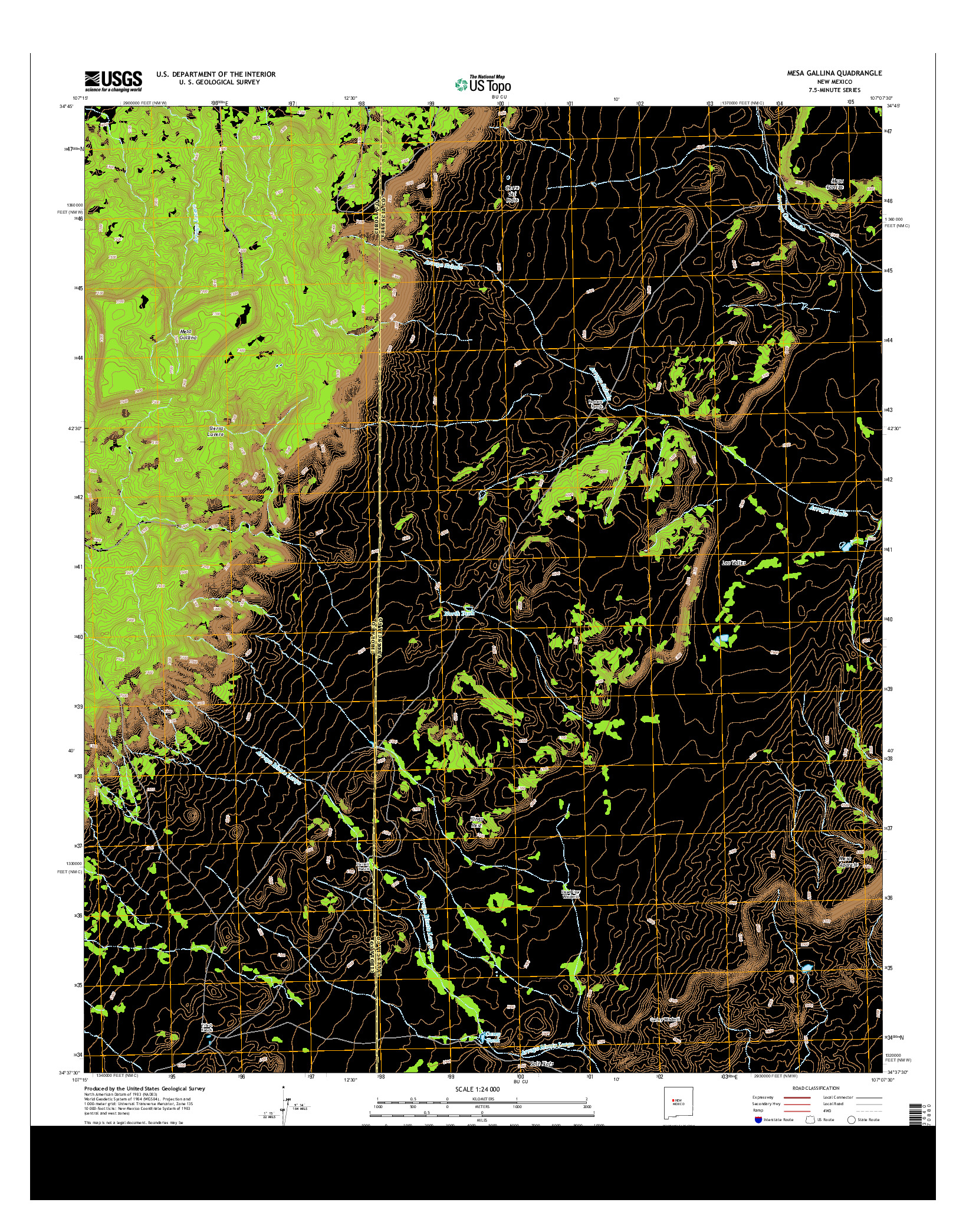 USGS US TOPO 7.5-MINUTE MAP FOR MESA GALLINA, NM 2013