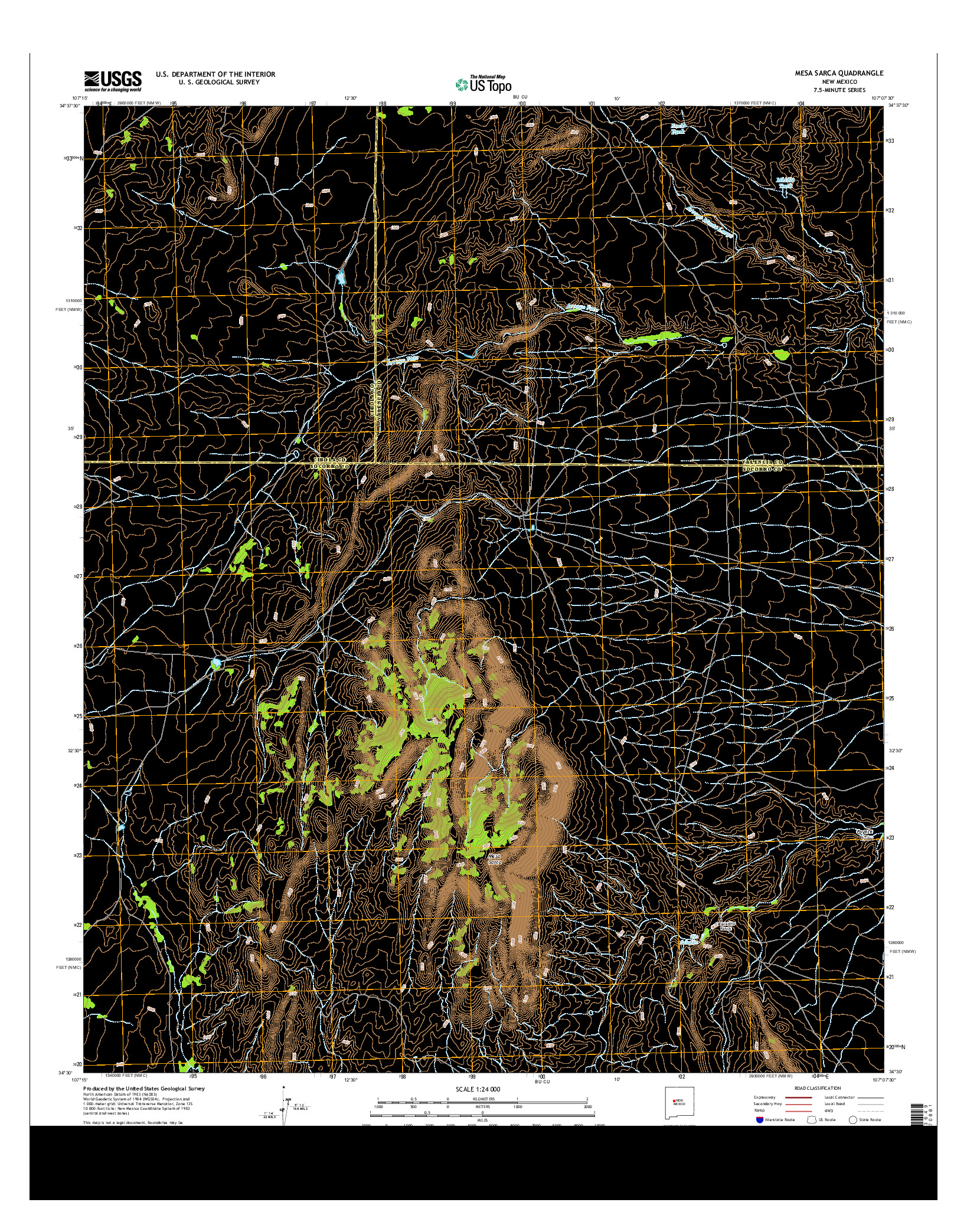 USGS US TOPO 7.5-MINUTE MAP FOR MESA SARCA, NM 2013